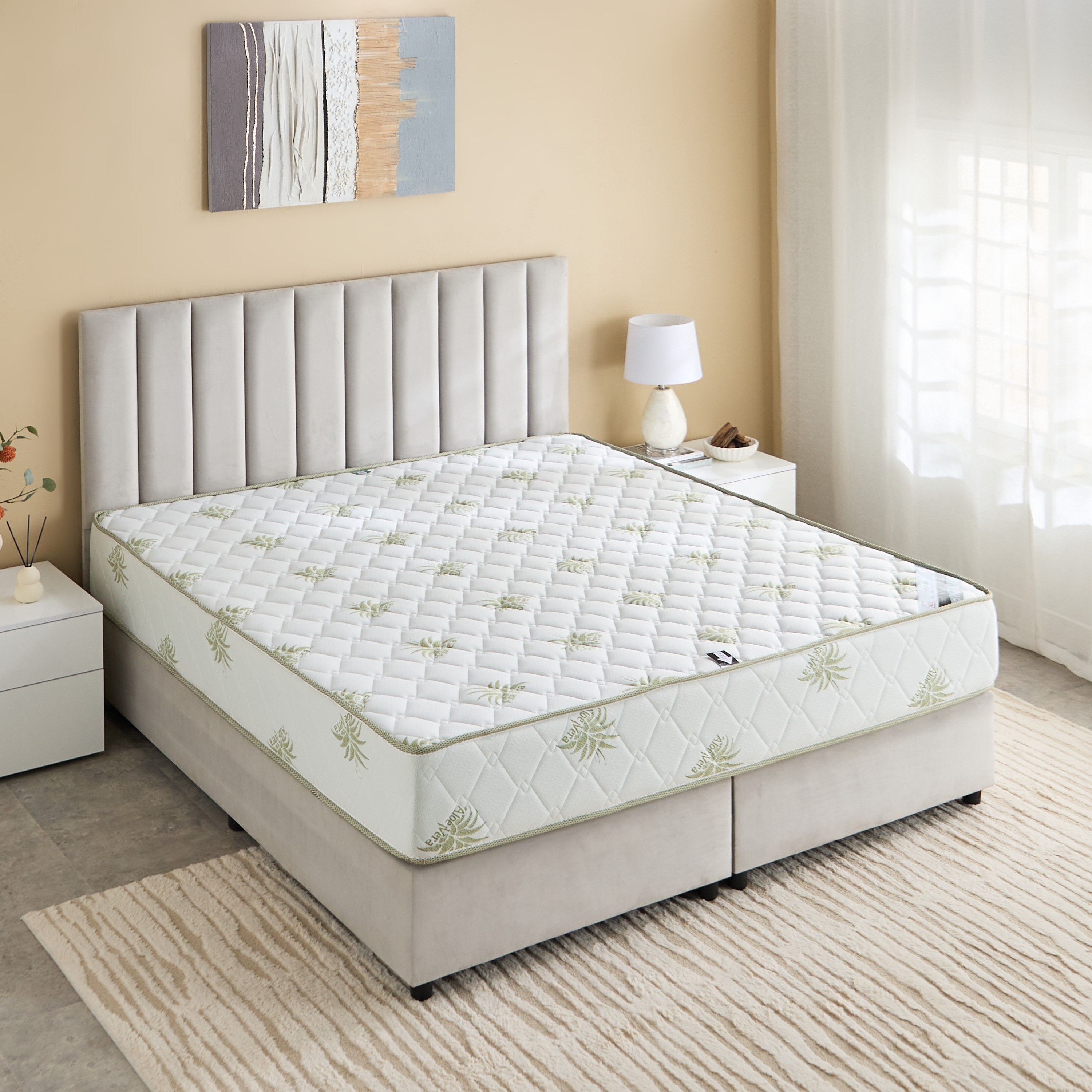 SleepNest iRefresh Aloevera Breathable Fabric Medium Firm Pocket Spring King Mattress - 180x200x25cm-hbxfurniture-mattresses-king-image-3