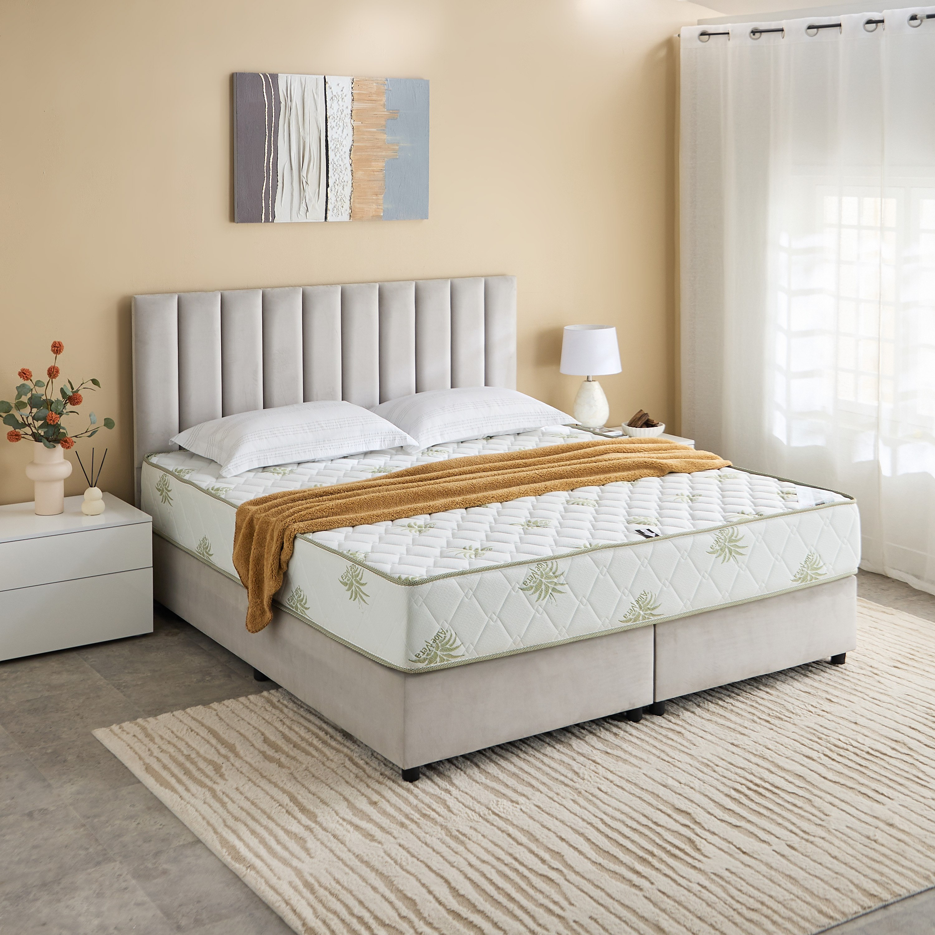 SleepNest iRefresh Aloevera Breathable Fabric Medium Firm Pocket Spring King Mattress - 180x200x25cm-hbxfurniture-mattresses-king-image-8