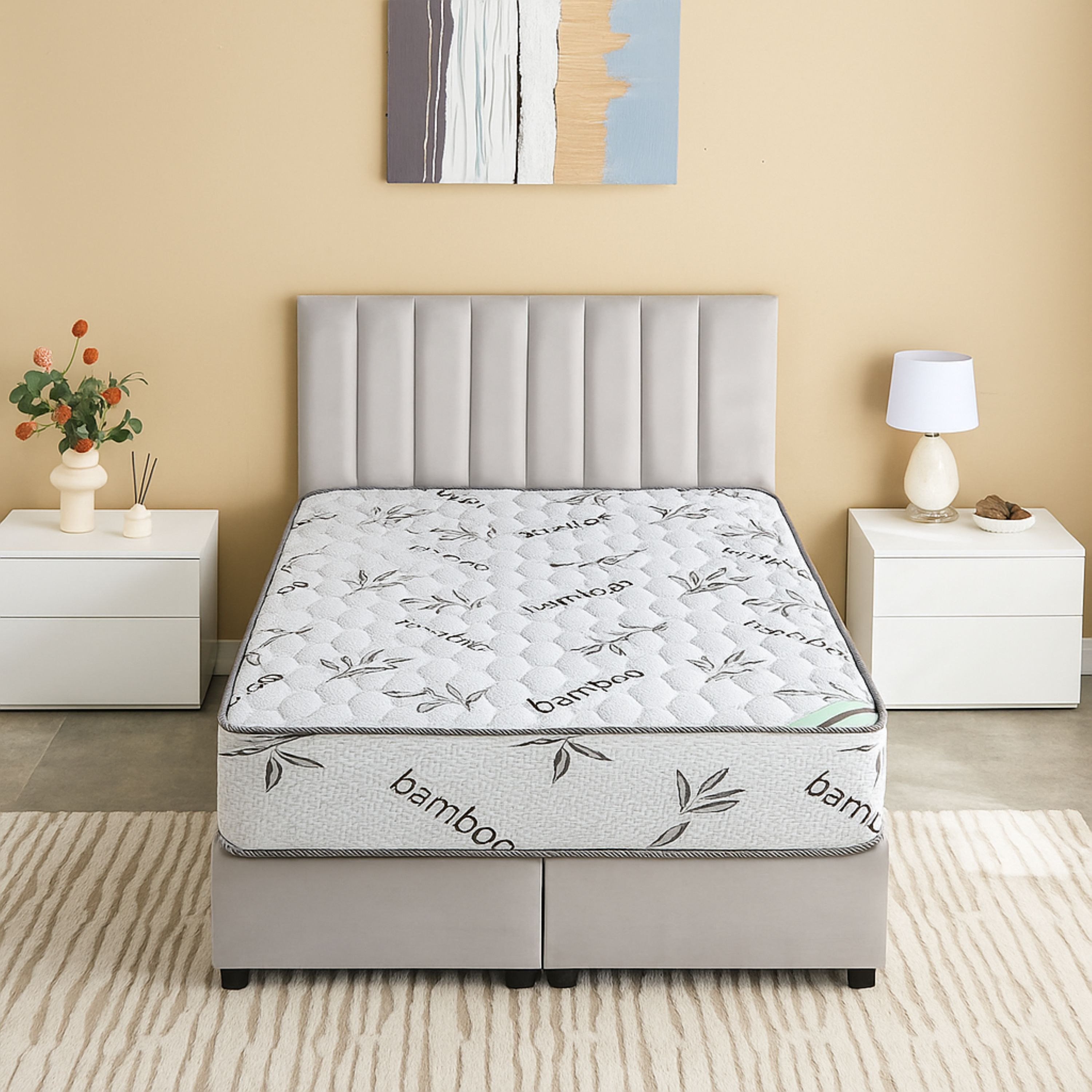 SleepNest iBamboo Knitted Breathable Fabric Medium Firm Pocket Spring Queen Mattress - 150x200x25 cm-PROMO_HB_KSA_HBX10_190925-image-2