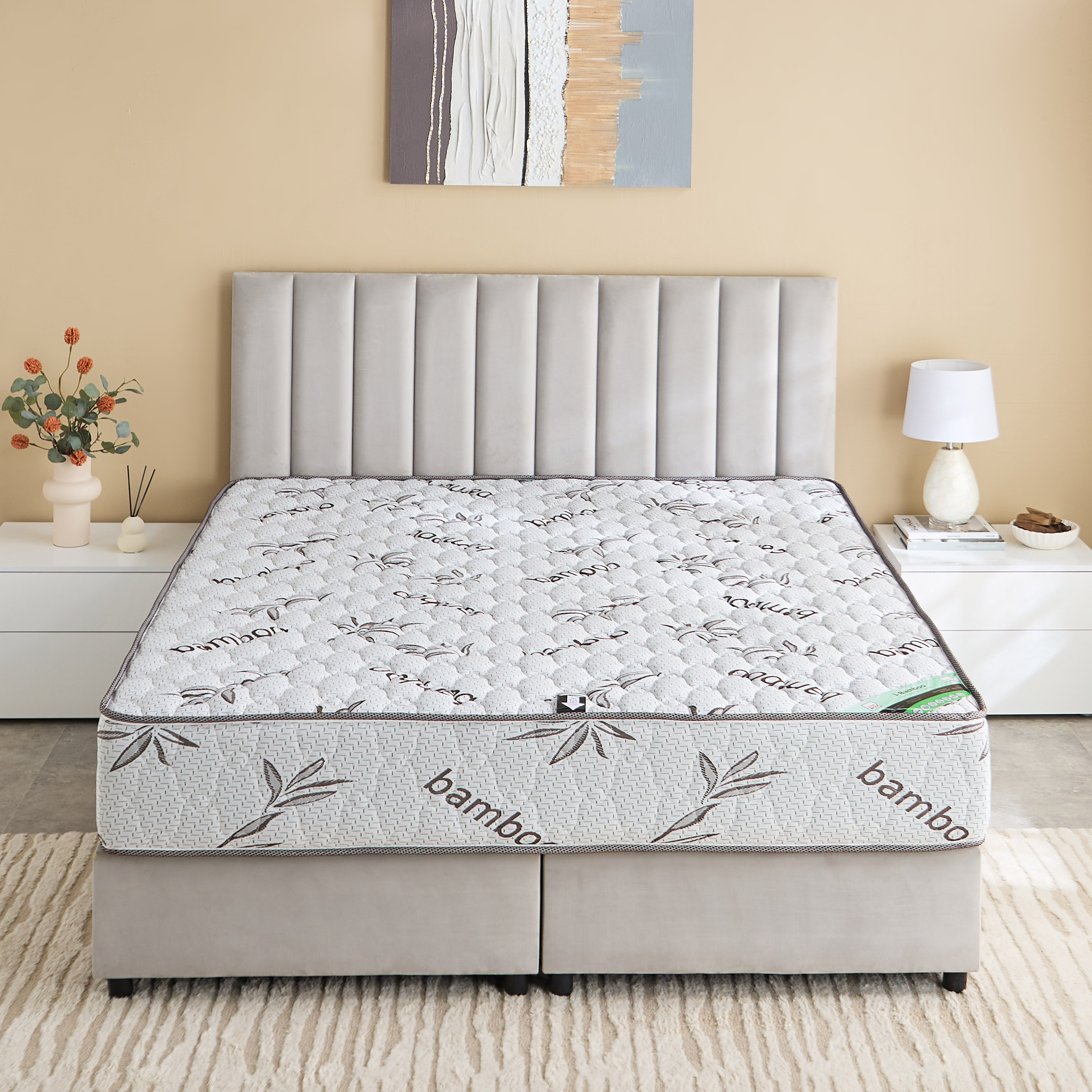 SleepNest iBamboo Knitted Breathable Fabric Medium Firm Pocket Spring Queen Mattress - 160x200x25 cm-PROMO_HB_KSA_HBX10_190925-image-2