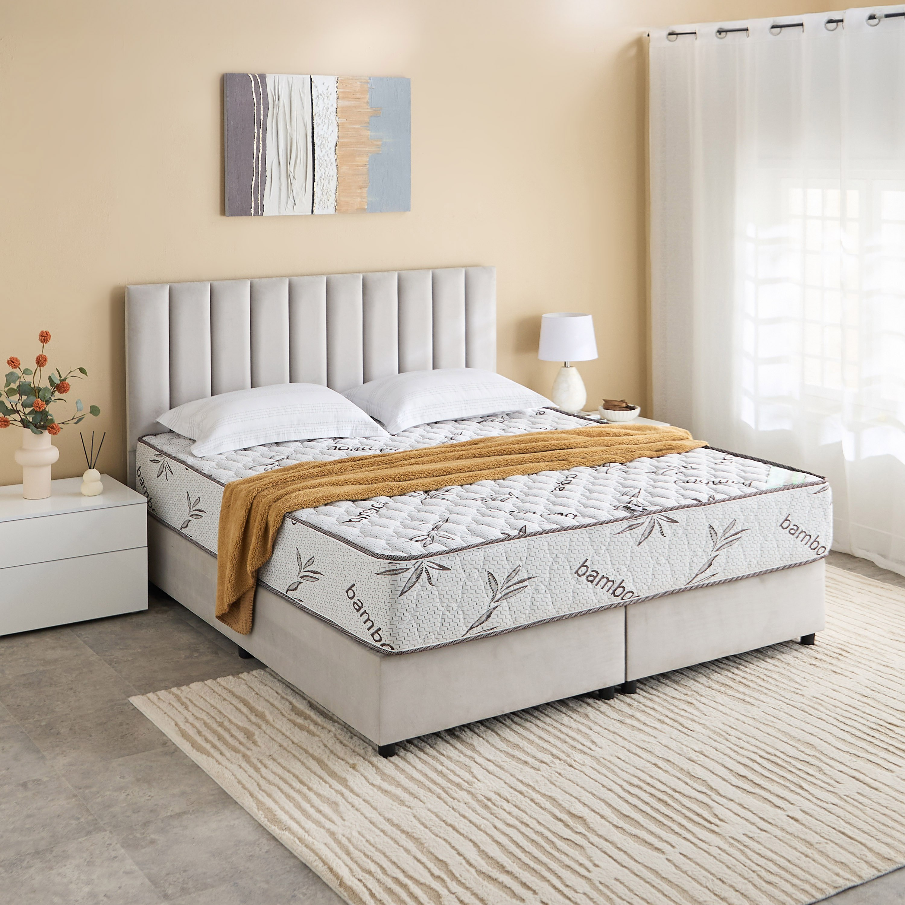 SleepNest iBamboo Knitted Breathable Fabric Medium Firm Pocket Spring Queen Mattress - 160x200x25 cm-PROMO_HB_KSA_HBX10_190925-image-8