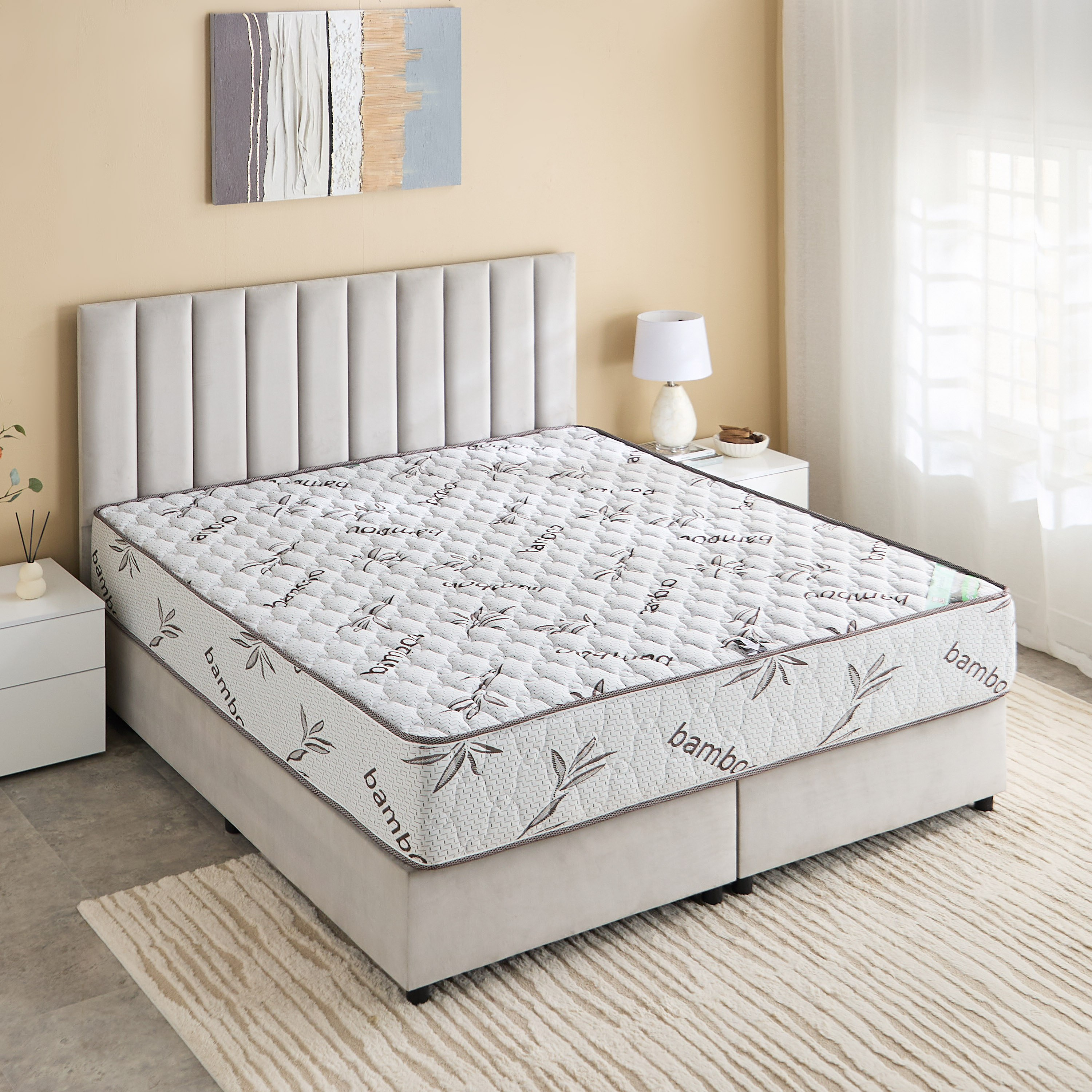 SleepNest iBamboo Knitted Breathable Fabric Medium Firm Pocket Spring Mattress - 200x200x25 cm-hbxfurniture-mattresses-superking-image-3