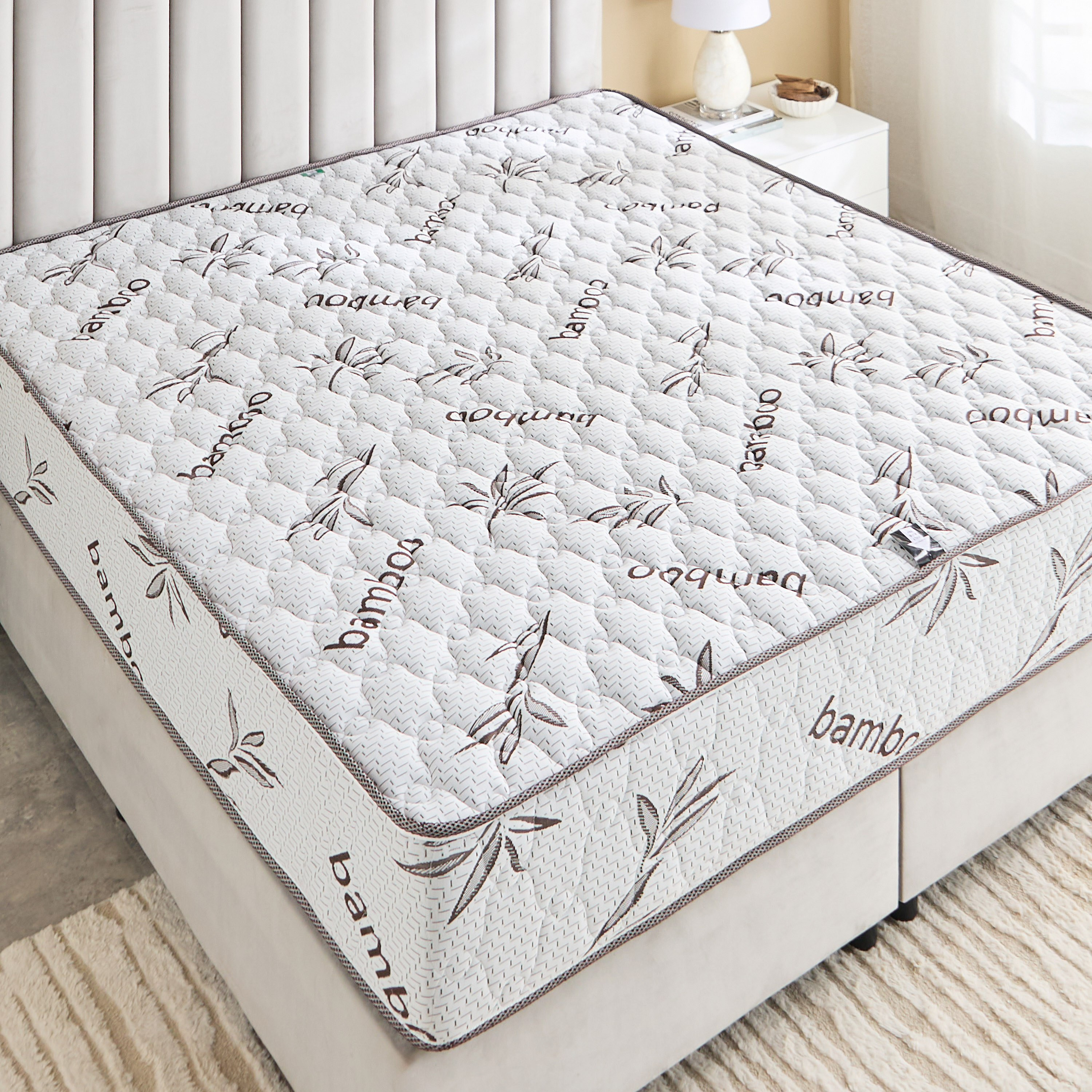 SleepNest iBamboo Knitted Breathable Fabric Medium Firm Pocket Spring Mattress - 200x200x25 cm-hbxfurniture-mattresses-superking-image-4