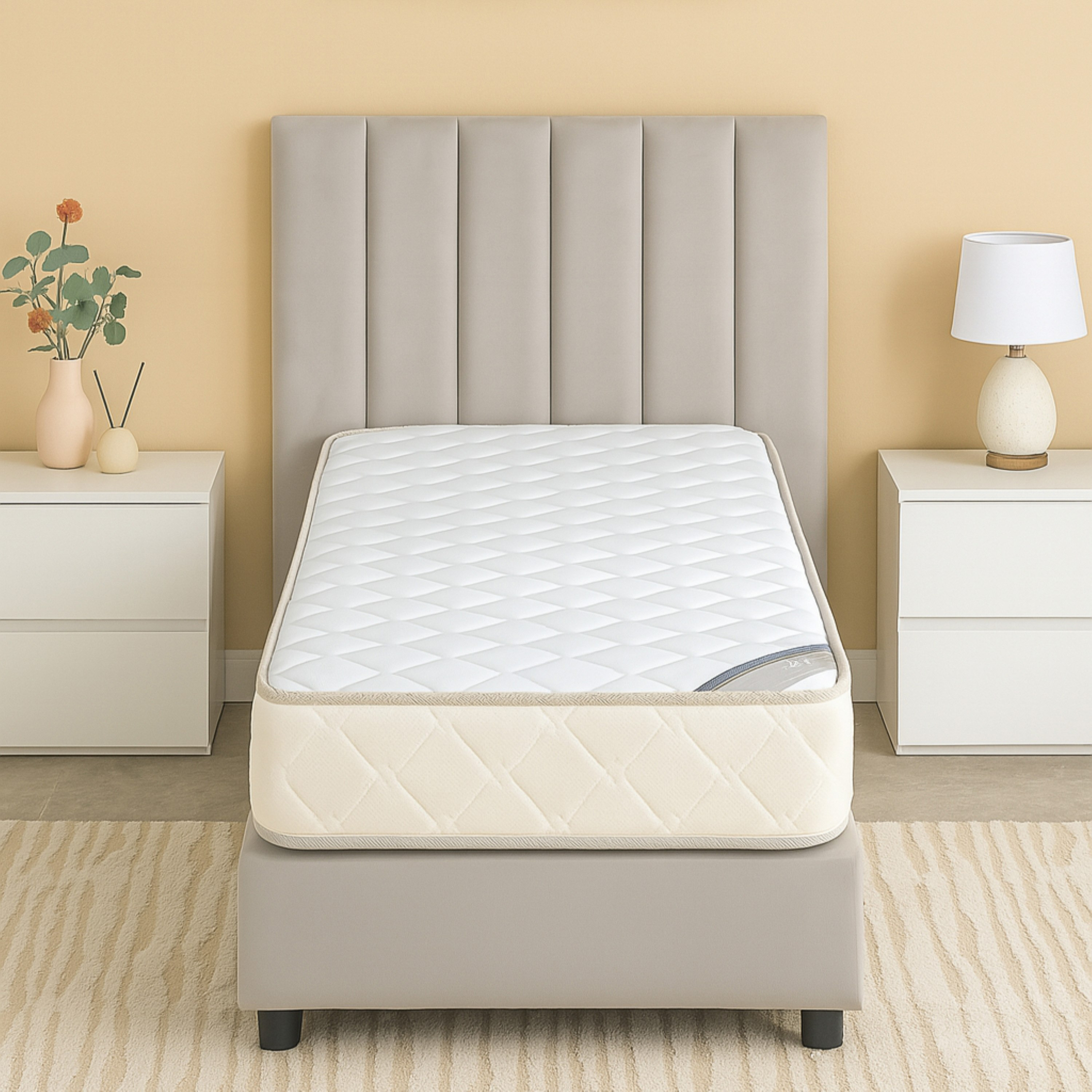 SleepNest iDeluxe Knitted Breathable Fabric Side Foam Encased Bonnell Spring Mattress - 90x200x24 cm-PROMO_HB_KSA_HBX10_190925-image-3