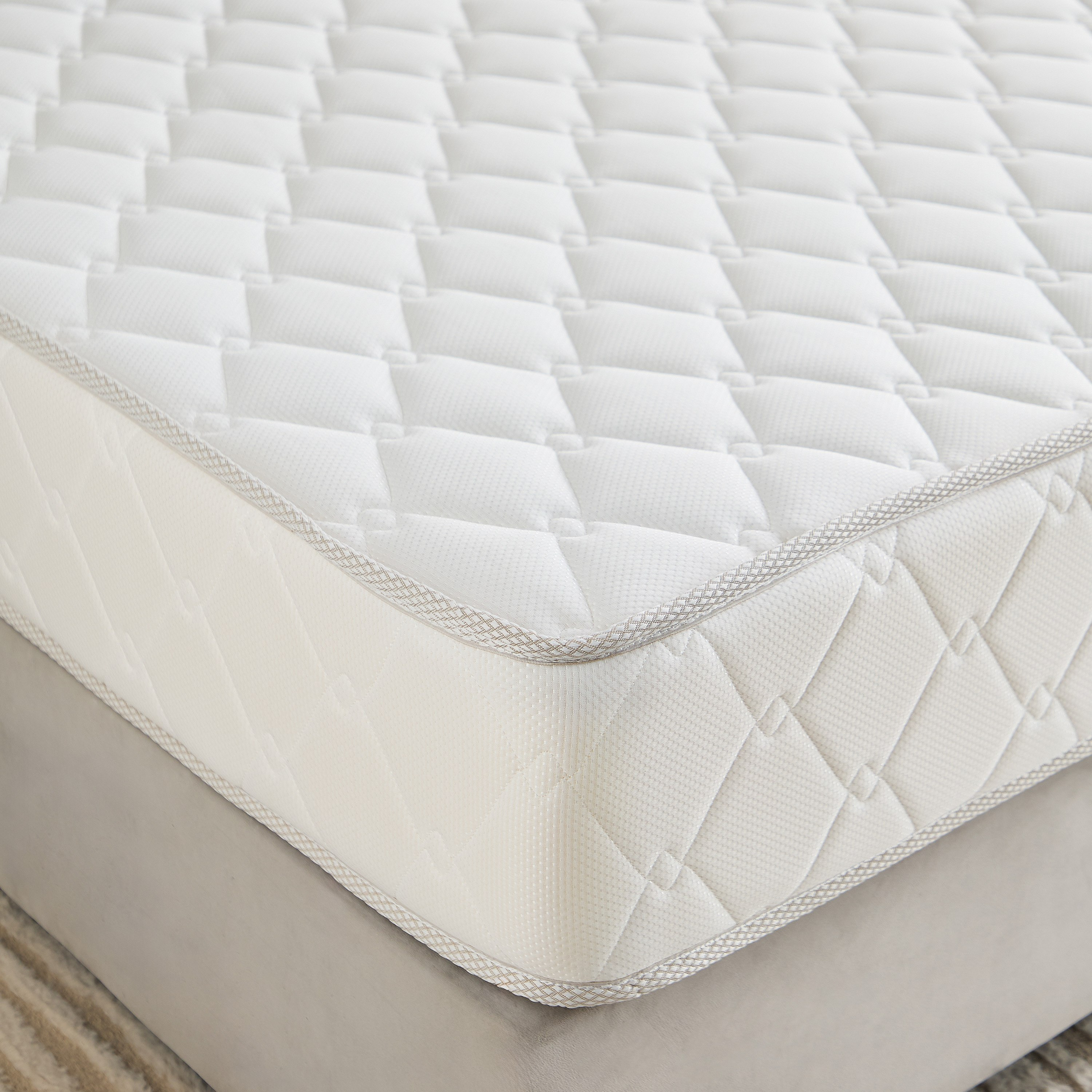 SleepNest iDeluxe Knitted Breathable Fabric Side Foam Encased Bonnell Spring Mattress - 90x200x24 cm-PROMO_HB_KSA_HBX10_190925-image-4