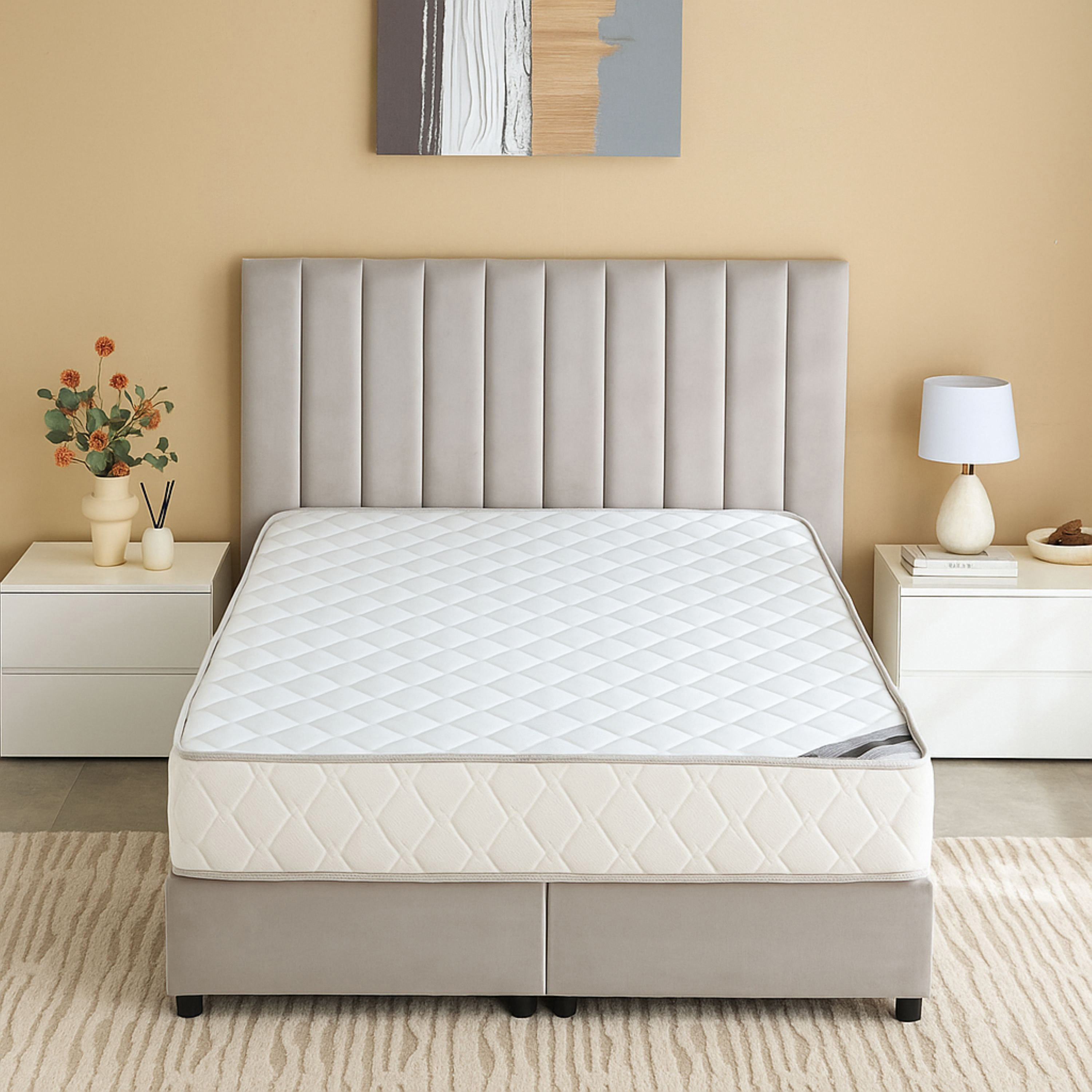 SleepNest iDeluxe Knitted Breathable Fabric Side Foam Encased Bonnell Spring Mattress -150x200x24cm-PROMO_HB_KSA_HBX10_190925-image-2