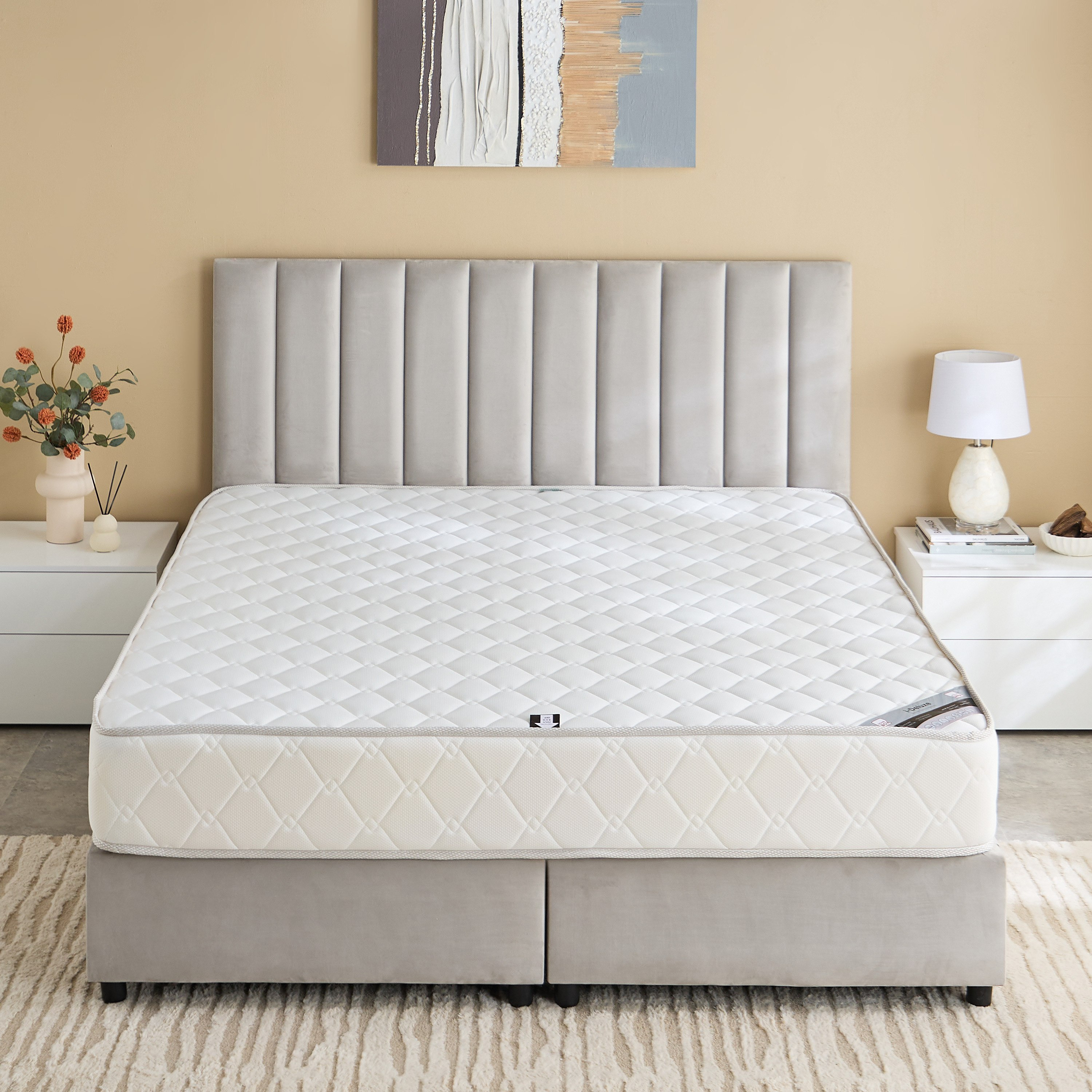 SleepNest iDeluxe Knitted Breathable Fabric Side Foam Encased Bonnell Spring Mattress -180x210x24cm -hbxfurniture-mattresses-king-image-2