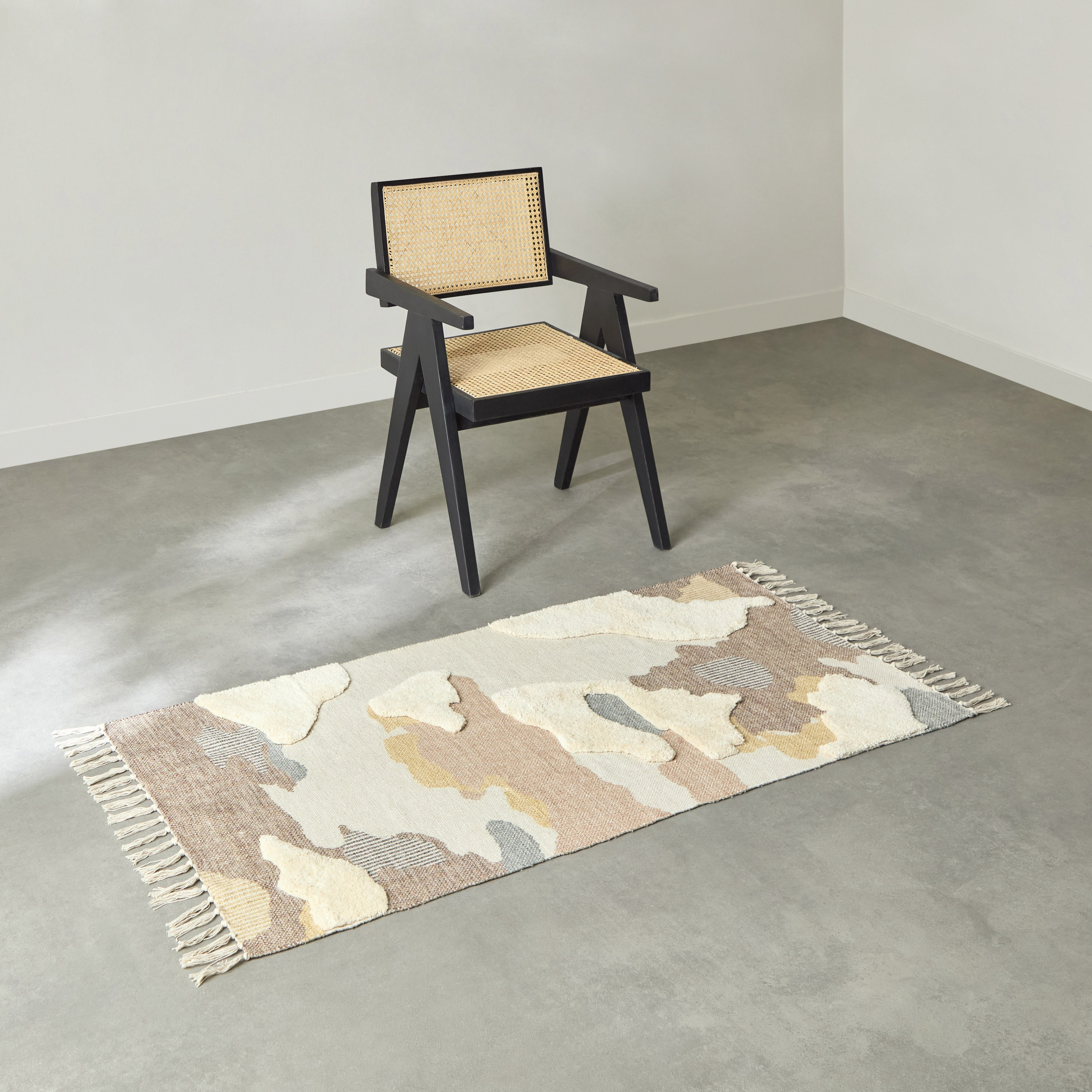 Aizel Cloudia Cotton Overtufted Dhurrie - 80x150 cm-hbxdecorandfurnishings-floorcoverings-rugs-image-1