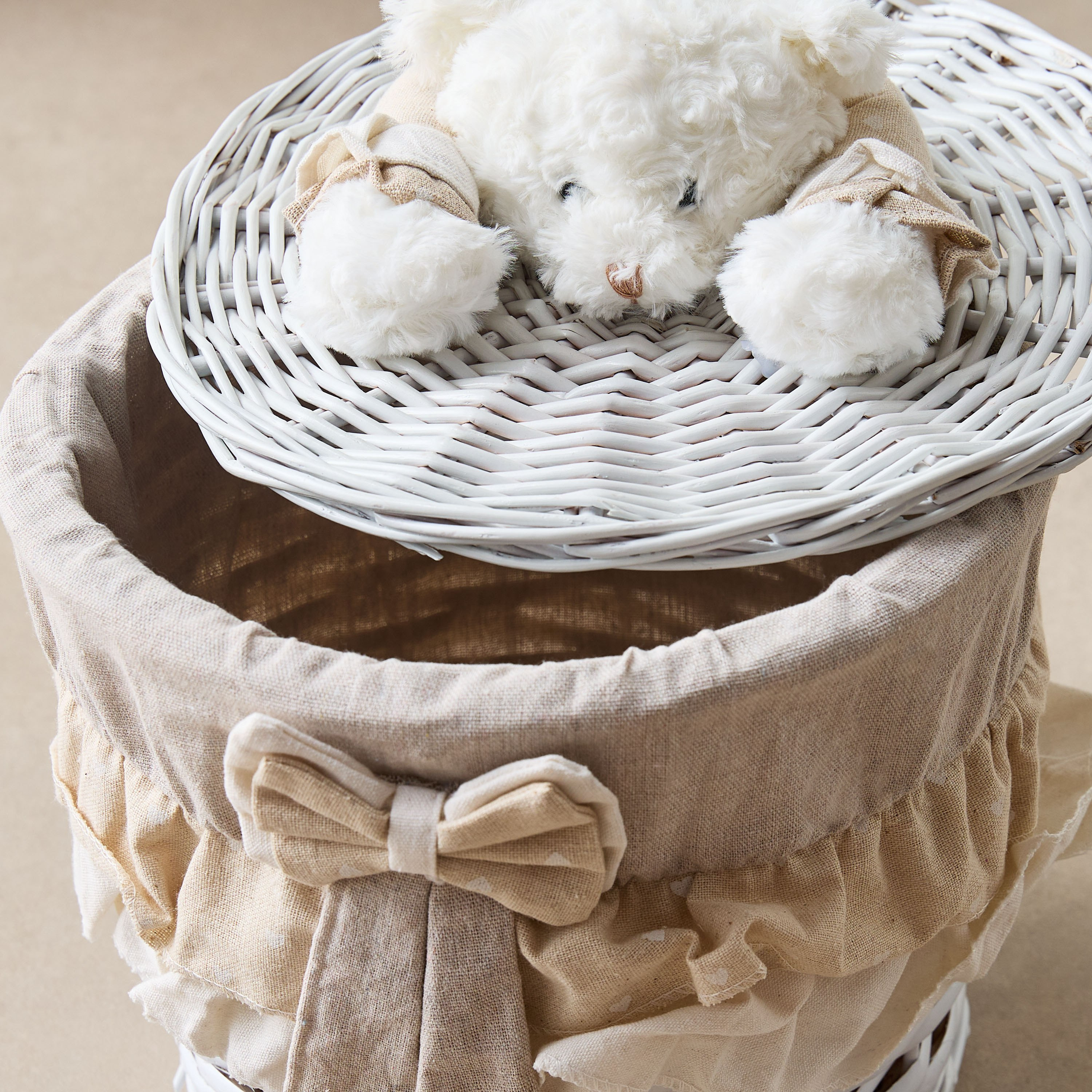 سلة تخزين صغيرة من الصفصاف على شكل دب مع فيونكة - 29×55 سم-hbxhomeware-hbxkidsandyouth-image-3