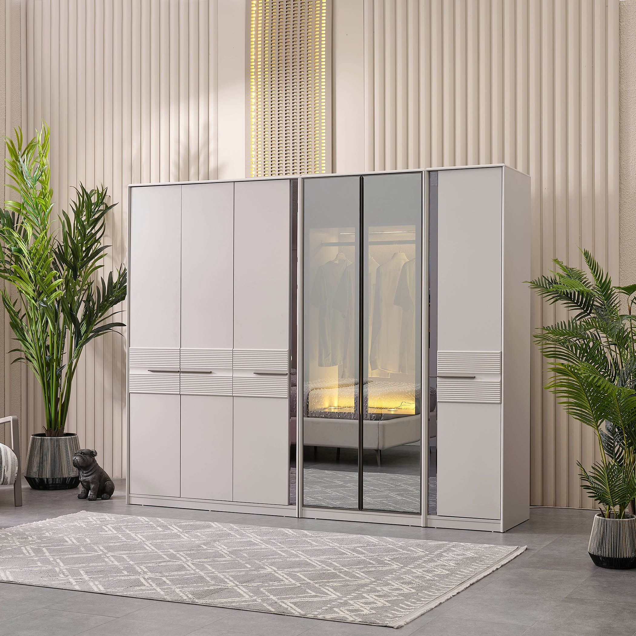 خزانة ملابس 6 أبواب بمرآة من كونراد-hbxfurniture-wardrobes-image-1