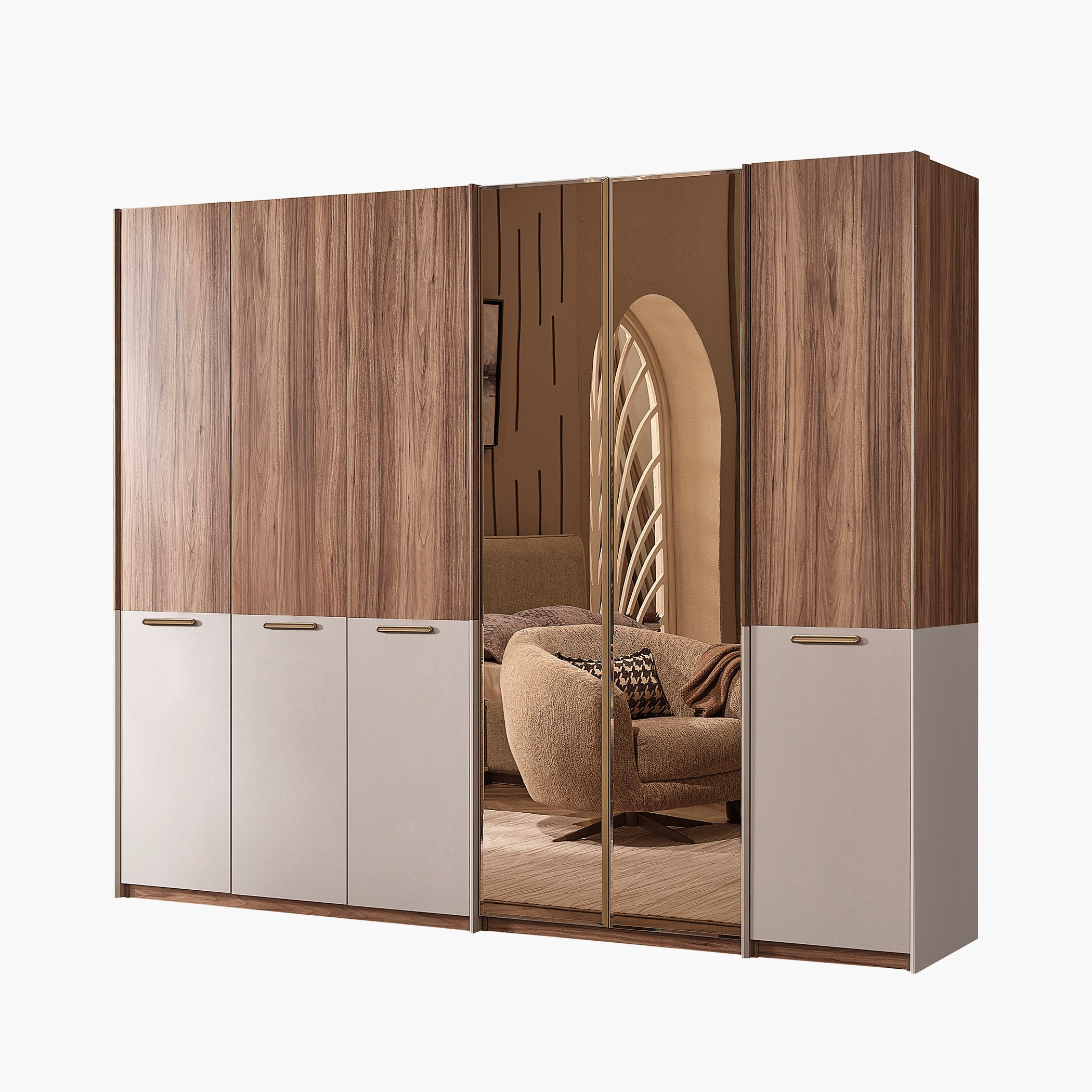 خزانة ملابس 6 أبواب بمرآة من بريستيج-hbxfurniture-wardrobes-image-2