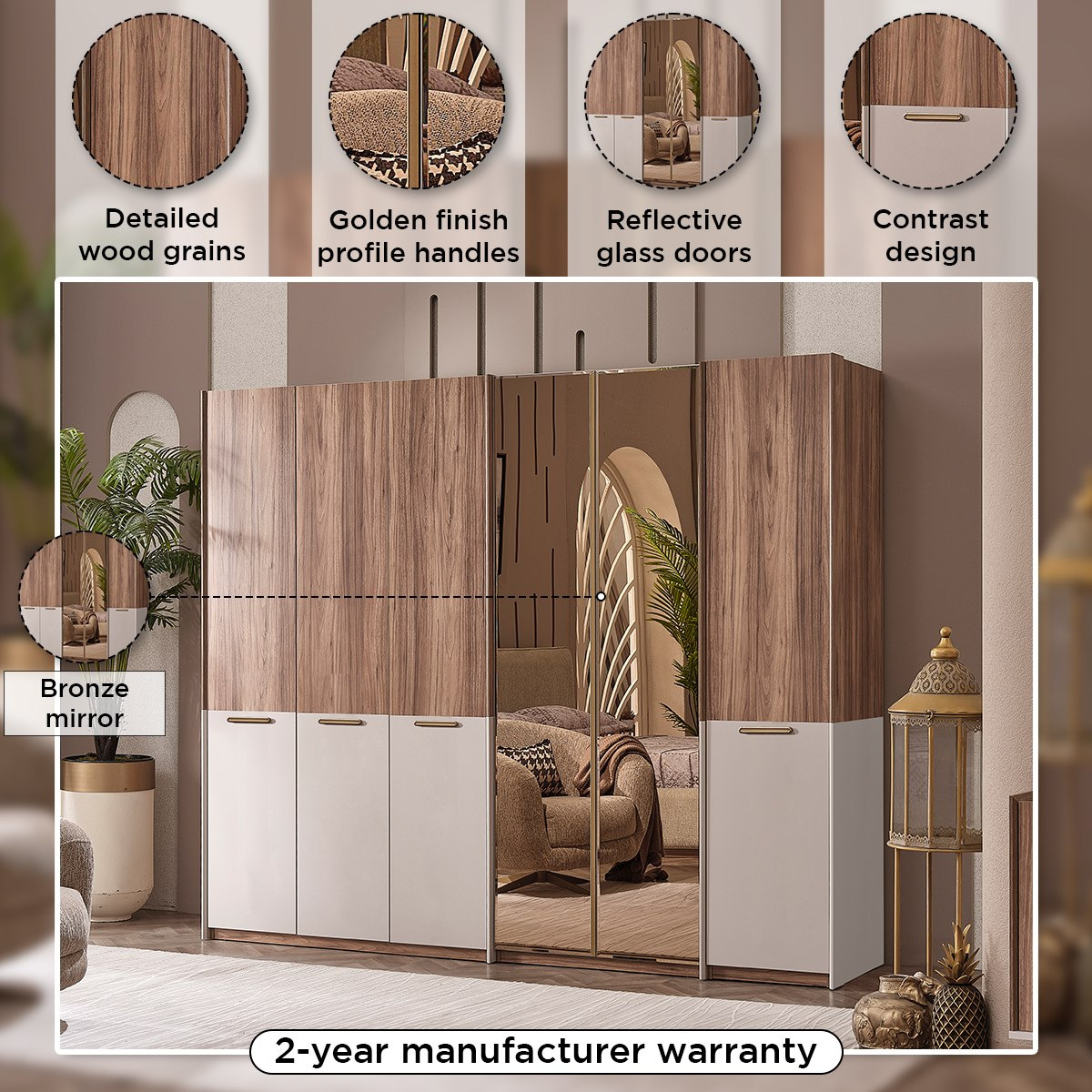 خزانة ملابس 6 أبواب بمرآة من بريستيج-hbxfurniture-wardrobes-image-4