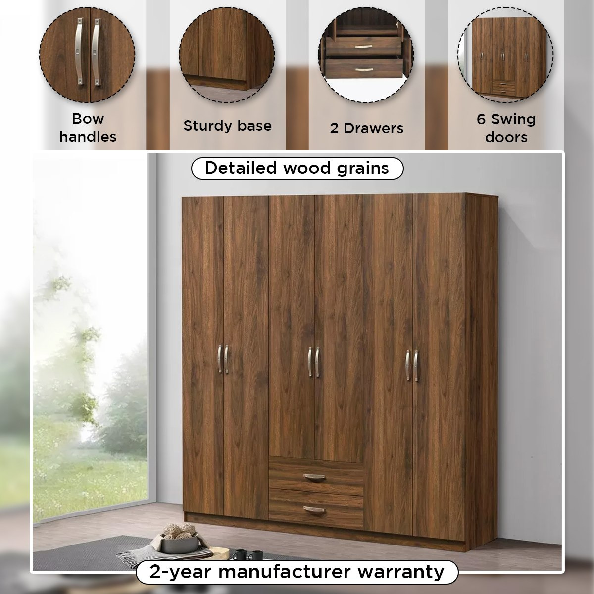 Kulltorp Plus 6-Door Wardrobe-hbxfurniture-wardrobes-image-4