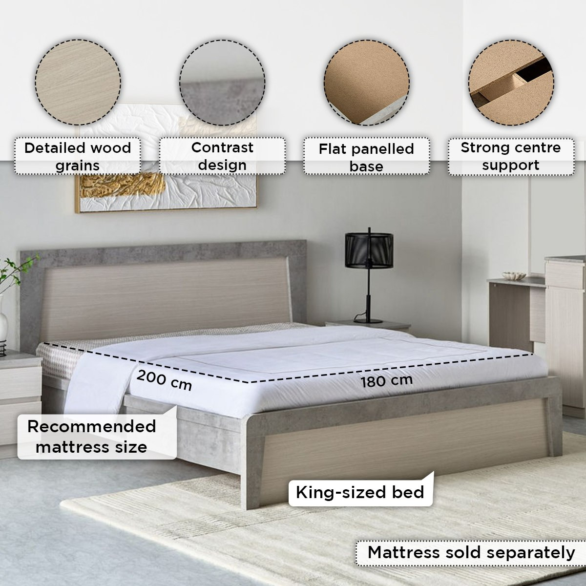 طقم غرفة نوم كينج 5 قطع - برايم نكست من موڤو - 180x200 سم-hbxbedroom-bedsandbedsets-bedroomsets-king-image-17