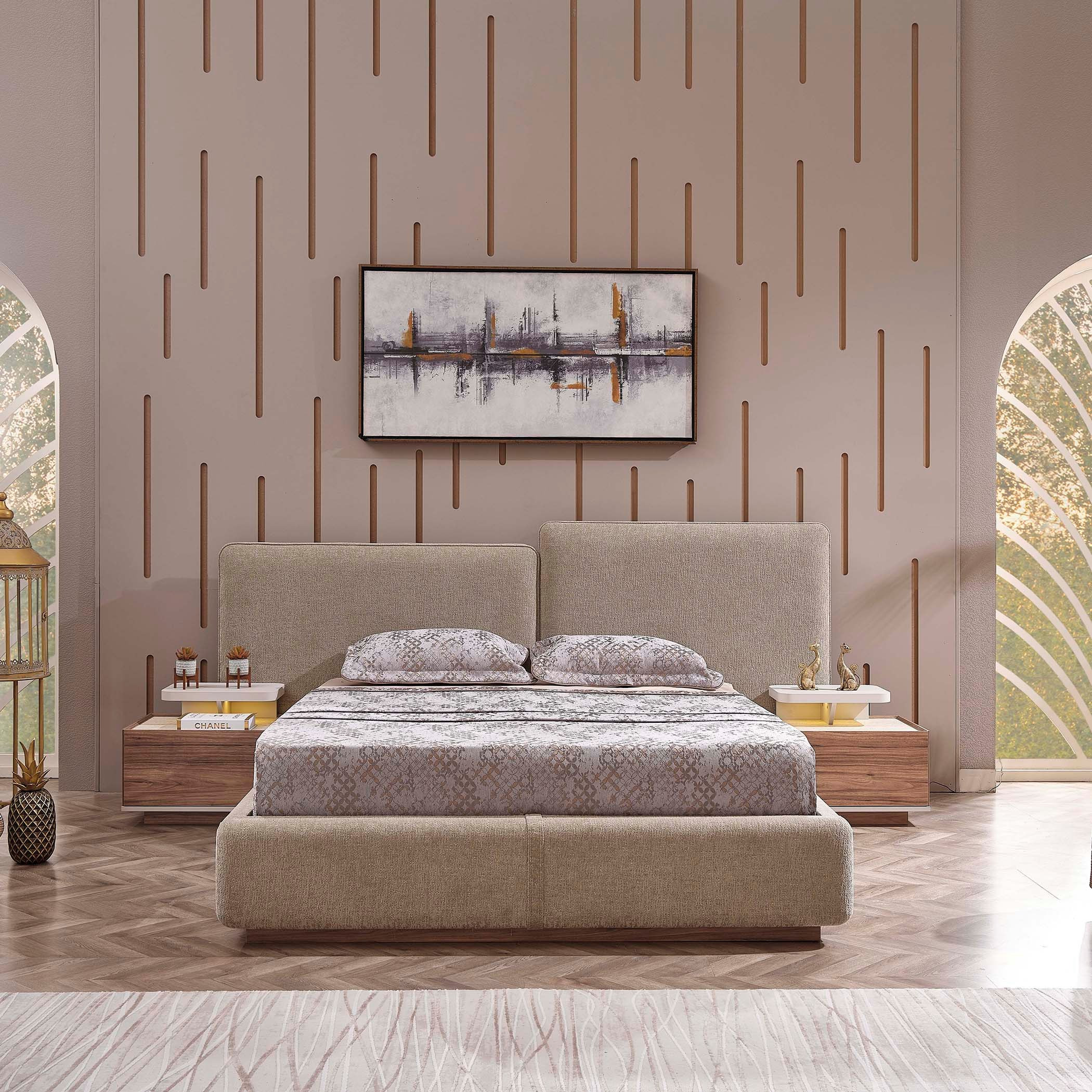طقم غرفة نوم كينج 6 قطع منجدة بمساحة تخزين هيدروليك من بريستيج - 180x200 سم-hbxbedroom-bedsandbedsets-bedroomsets-king-image-3