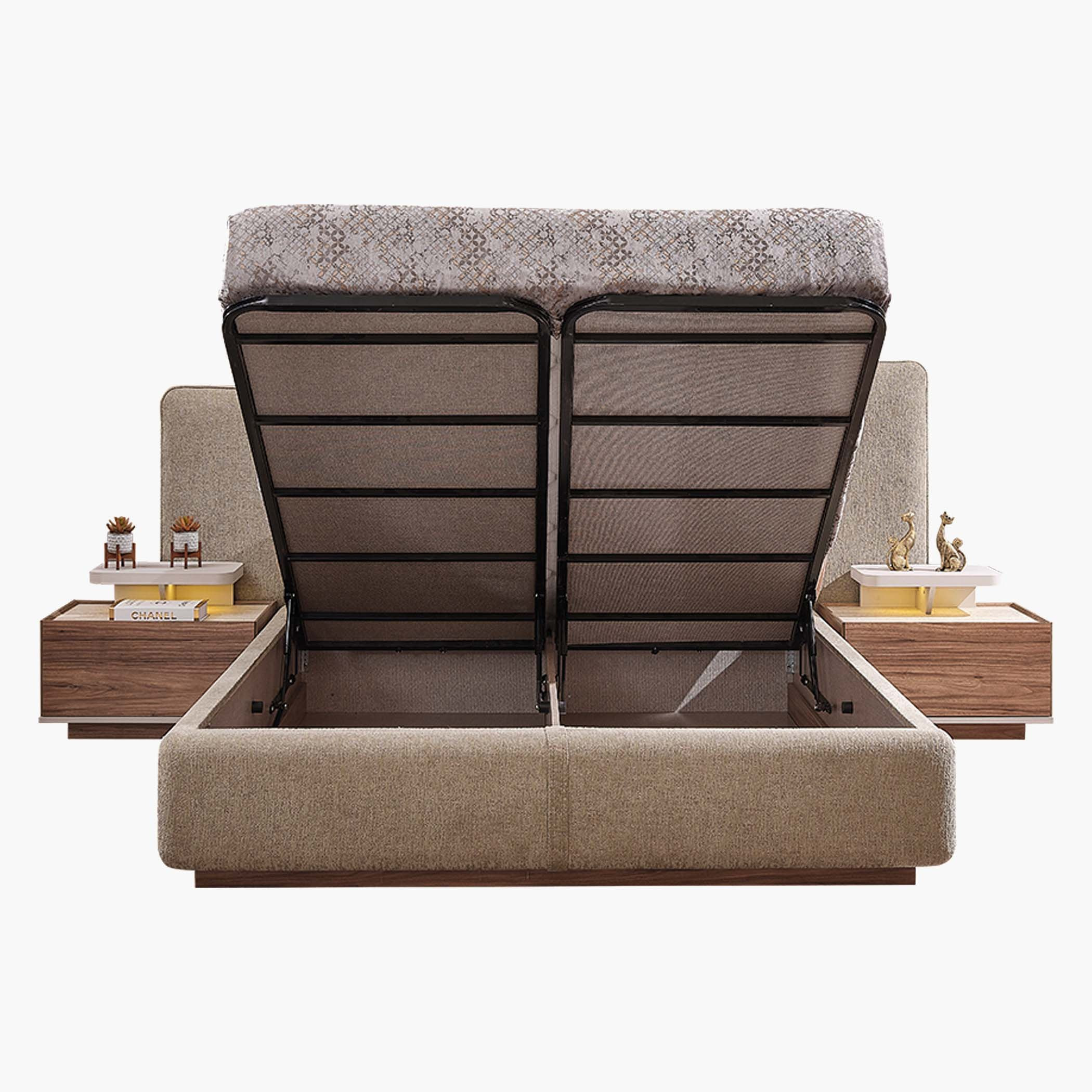 طقم غرفة نوم كينج 6 قطع منجدة بمساحة تخزين هيدروليك من بريستيج - 180x200 سم-hbxbedroom-bedsandbedsets-bedroomsets-king-image-4