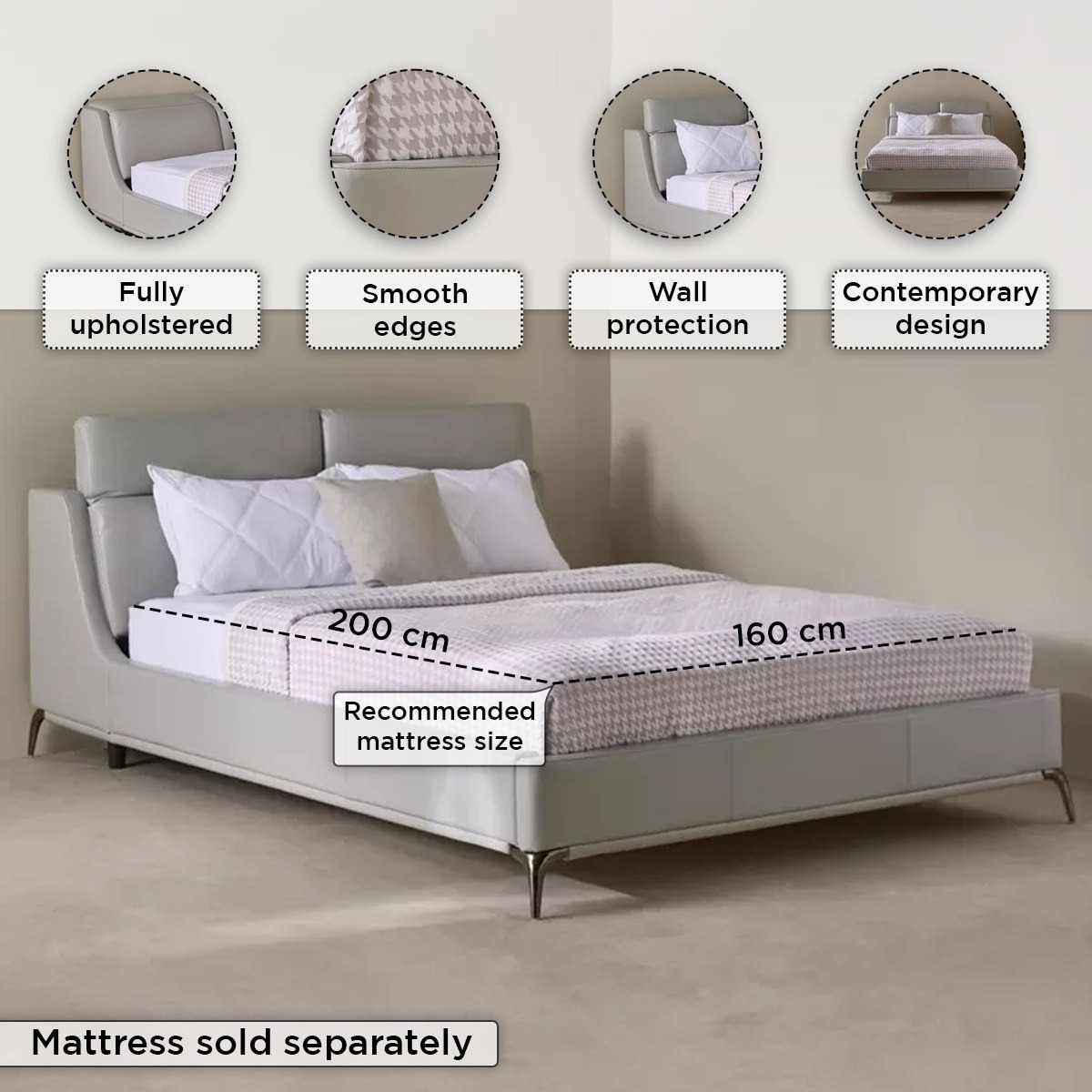 سرير كوين ذكي منجد ومتعدد الوظائف من مارويل زينيث - 160x200 سم-hbxbedroom-bedsandbedsets-beds-queen-image-4