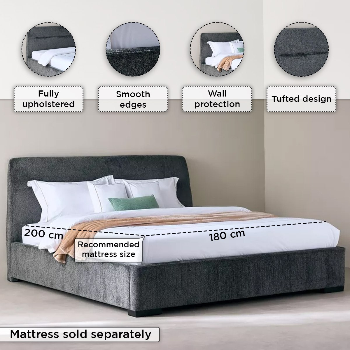 سرير كينج منجد من دونا بيرنارد - 180 × 200 سم-hbxfurniture-bedsandbedsets-upholsteredbeds-king-image-4