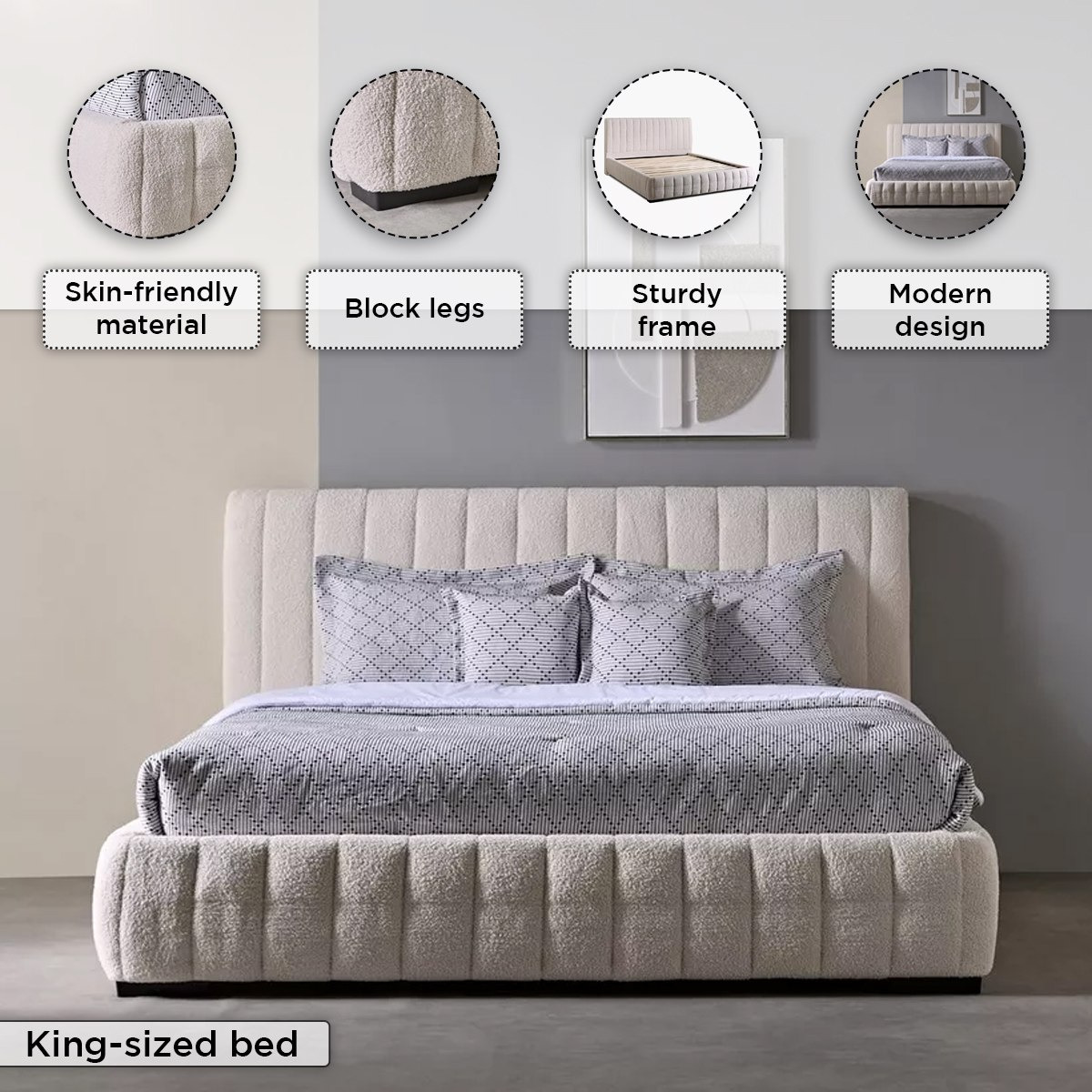 سرير كينج منجد أوربان من فرانكفورت - 180 × 200 سم-hbxfurniture-bedsandbedsets-upholsteredbeds-king-image-7