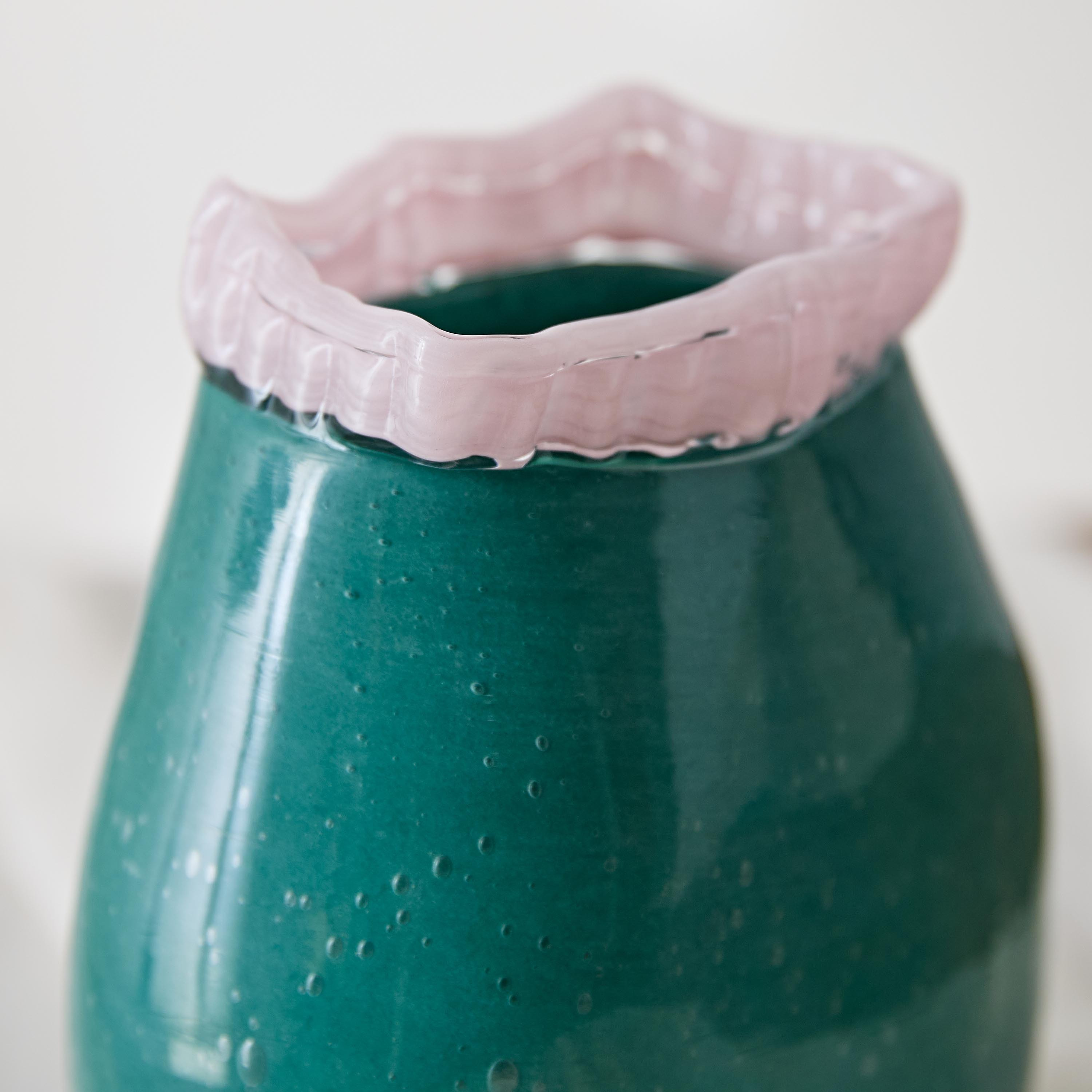 Reva Peacock Premium Bubble Vase with Rim - 16x11.5x20 cm-PROMO_HB_AE_B2G2_011025-image-3