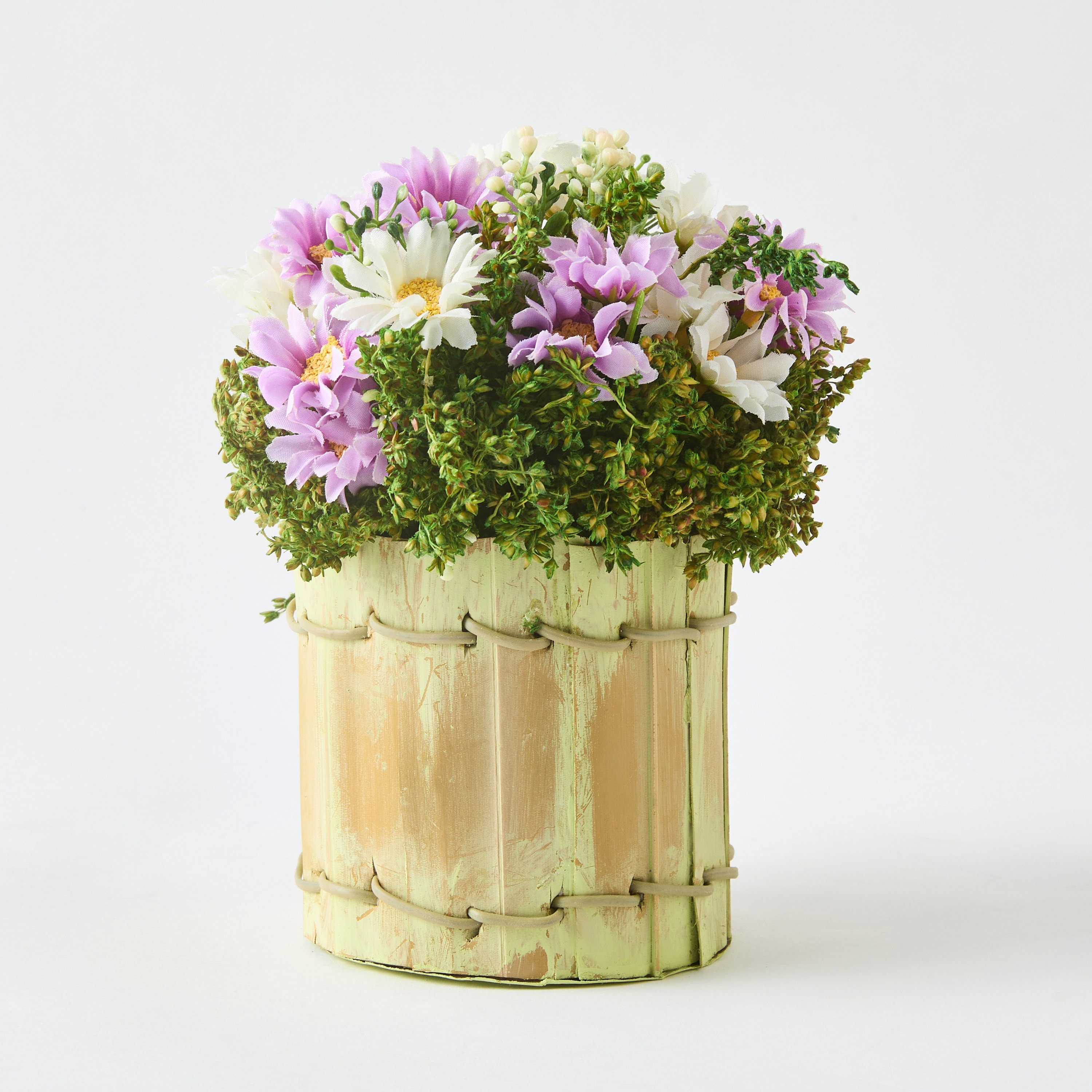 Caven Daisy Arrangement in Todi Leaf Planter - 16x16x20 cm-hbxhomeware-hbxdecorandfurnishings-image-5