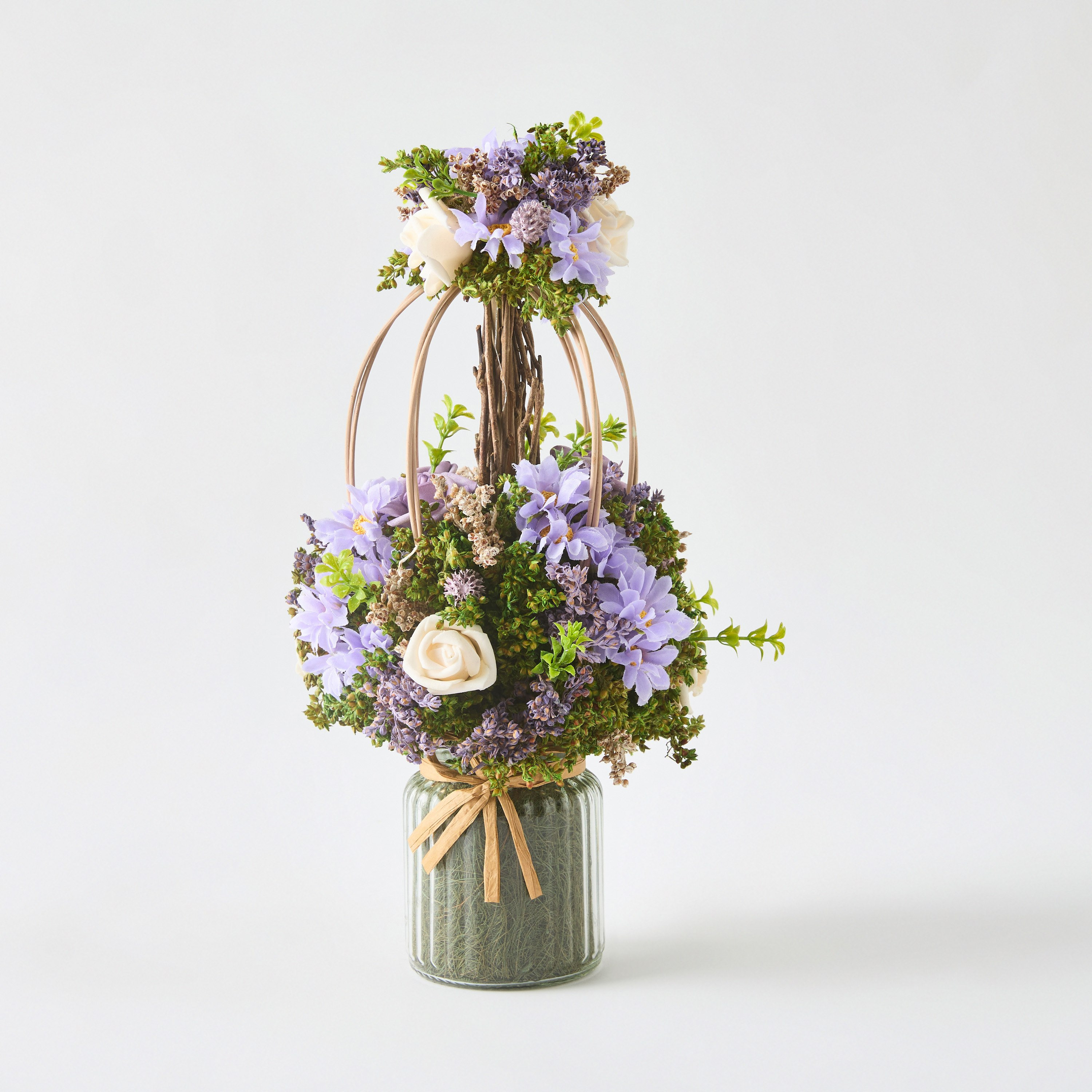 شجرة زينة ديزي وروز طبقتين من كافين - 16×16×34 سم-hbxdecorandfurnishings-homeaccessories-artificialflowersandplants-image-5