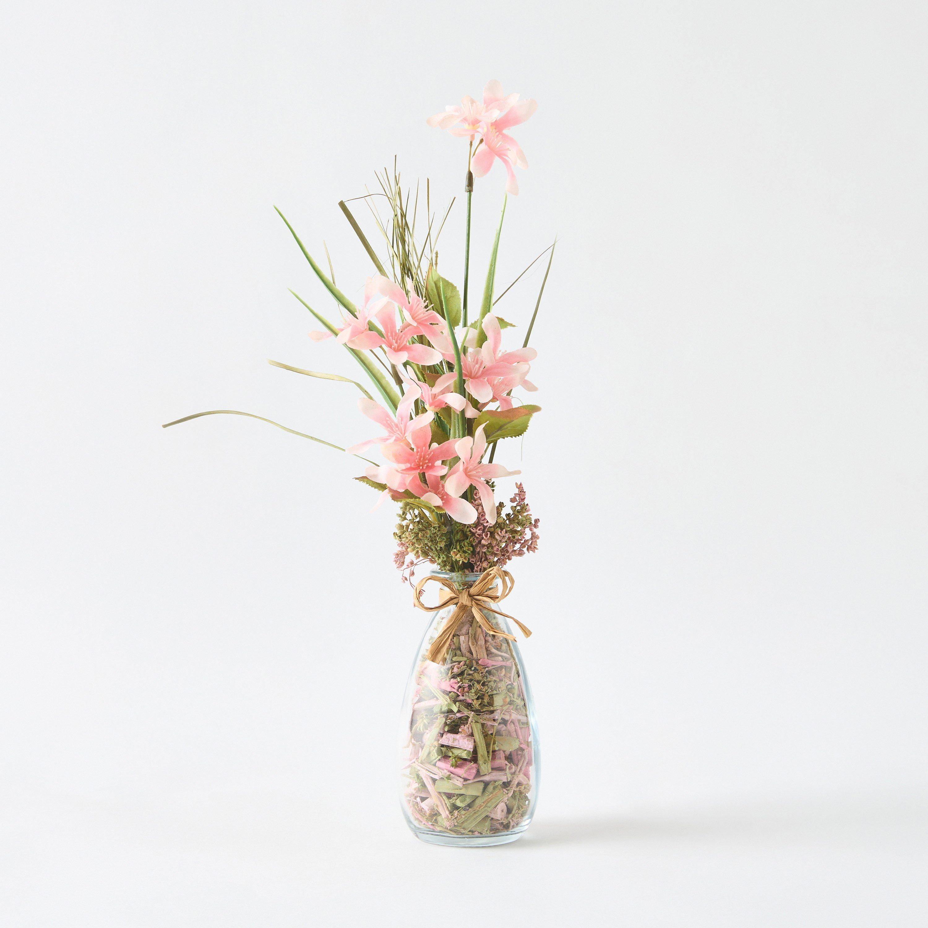 زهرة فراشة في مزهرية زجاجية مع أزهار مجففة من كيفن - 11x10x35 سم-hbxdecorandfurnishings-homeaccessories-artificialflowersandplants-image-5
