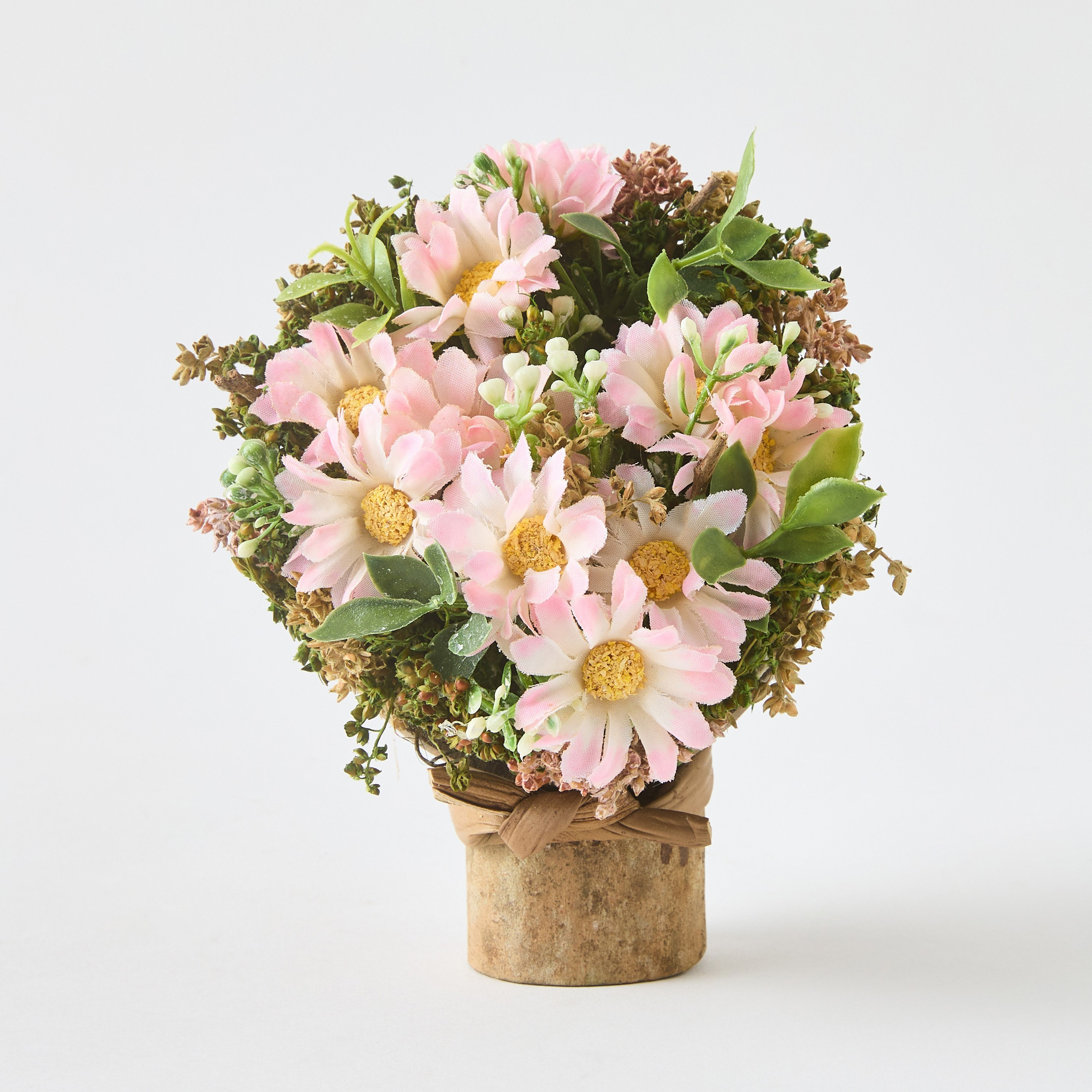 Caven Daisy Arrangement with Coconut Shell Stand Planter - 15x15x18 cm-hbxhomeware-hbxdecorandfurnishings-image-5