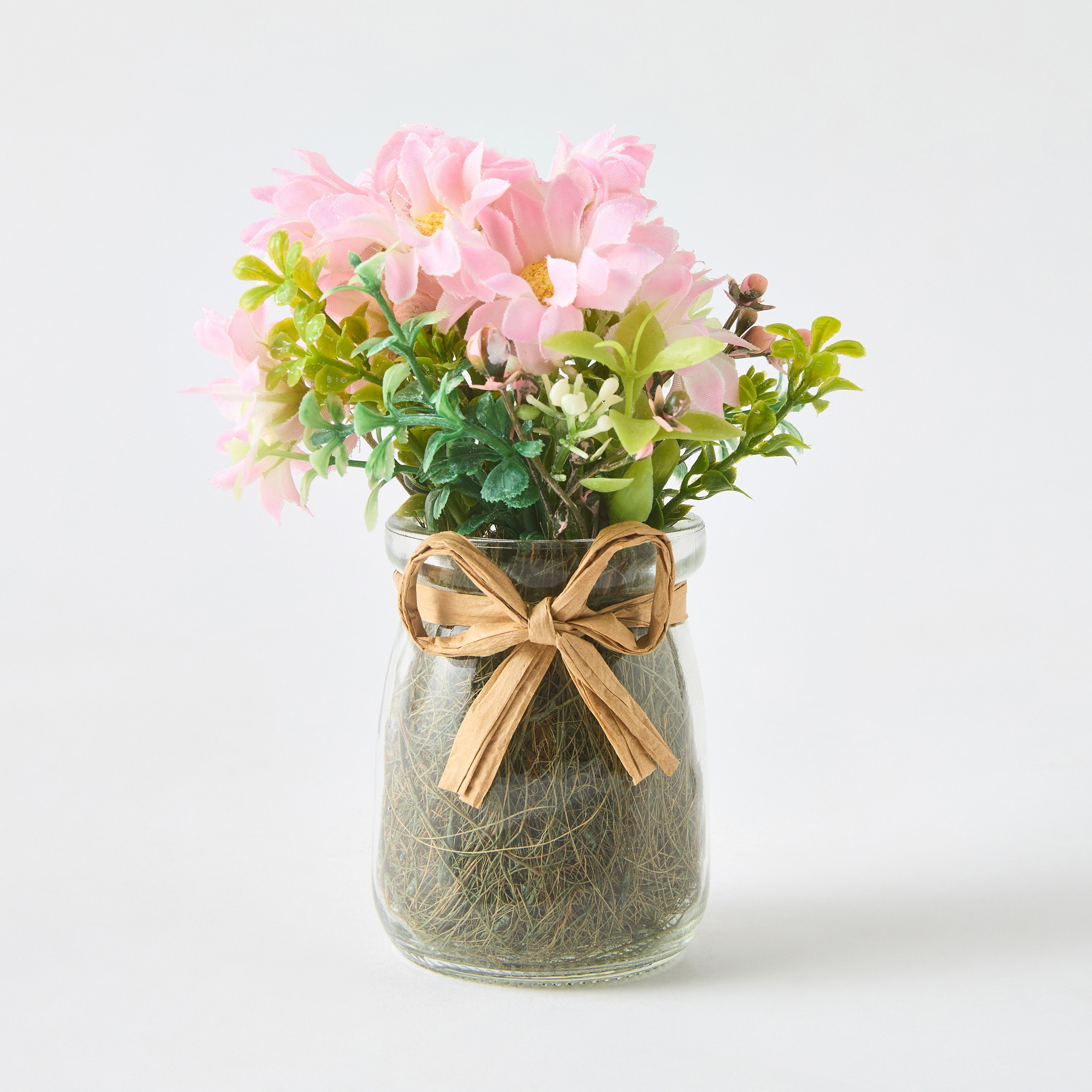 تشكيلة زهور الأقحوان في قارورة زجاجية من كيفن - 9x9x13 سم-hbxdecorandfurnishings-homeaccessories-artificialflowersandplants-image-5