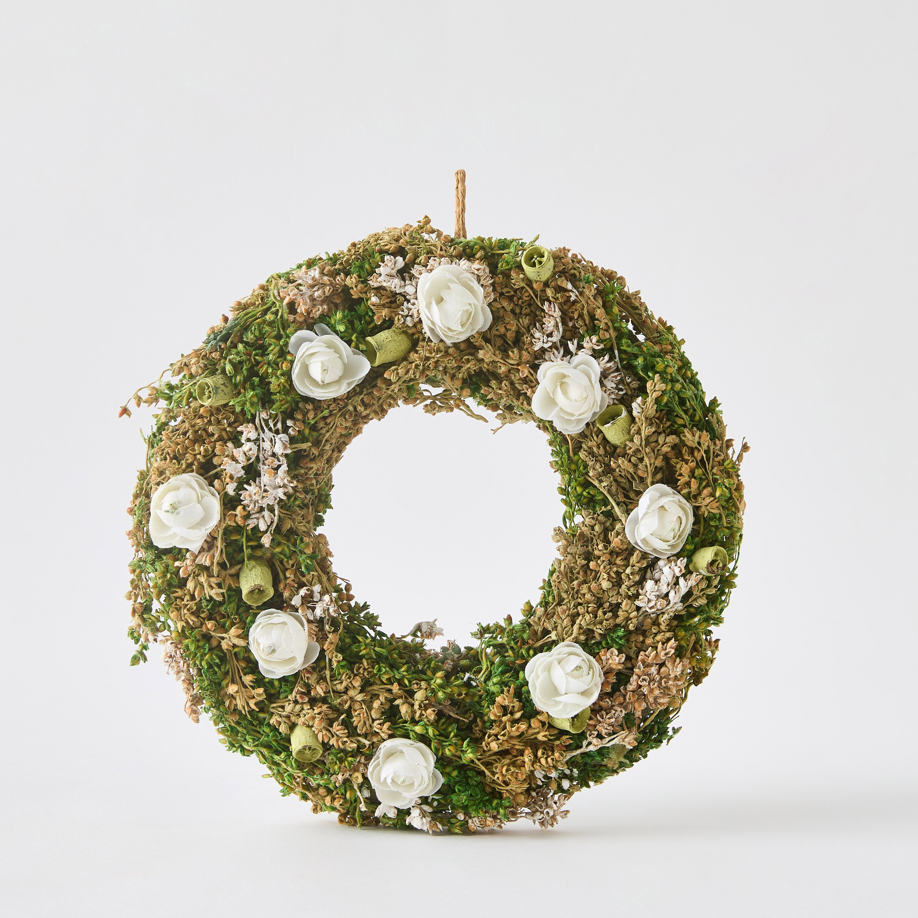 إكليل ورد معلّق من كافين - 20 × 20 × 35 سم-hbxdecorandfurnishings-homeaccessories-artificialflowersandplants-image-5
