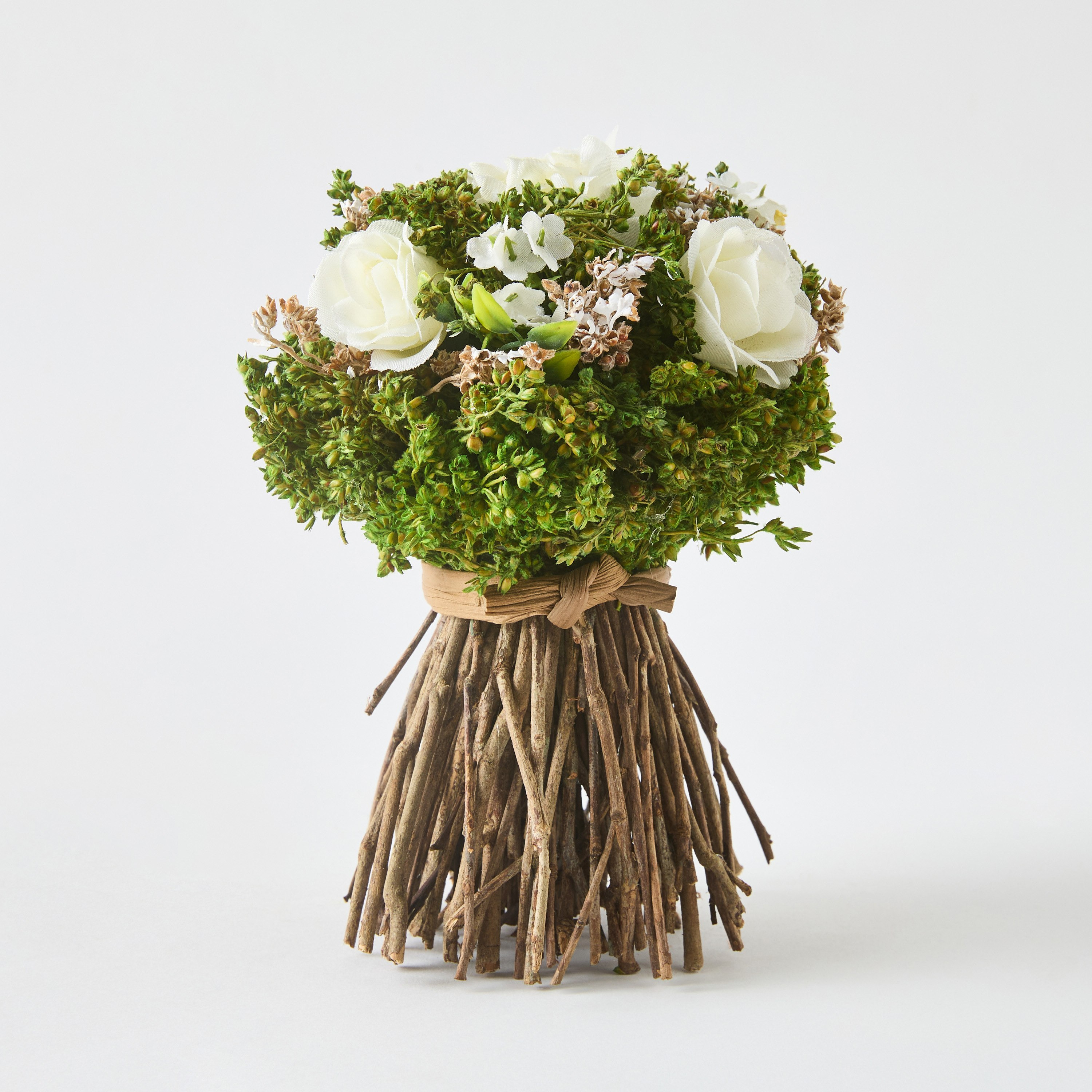 بوكيه تويج بأغصان الورد وكرات بوم بوم من كيفن - 14x14x18 سم-hbxdecorandfurnishings-homeaccessories-artificialflowersandplants-image-5