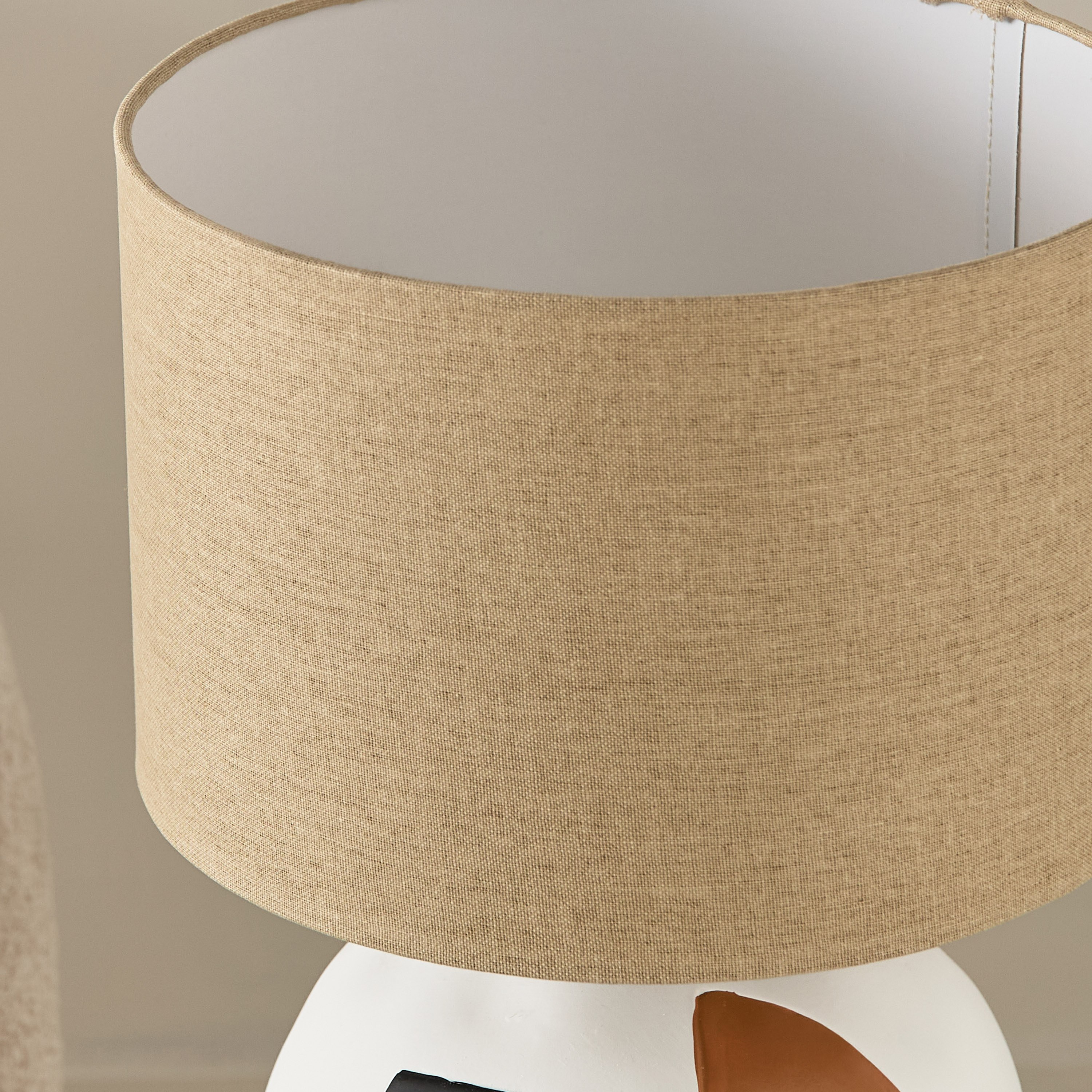 Zoe Mateus Ceramic Table Lamp with Linen Shade - 30x30x50 cm-hbxbedroom-lighting-tablelamps-image-4