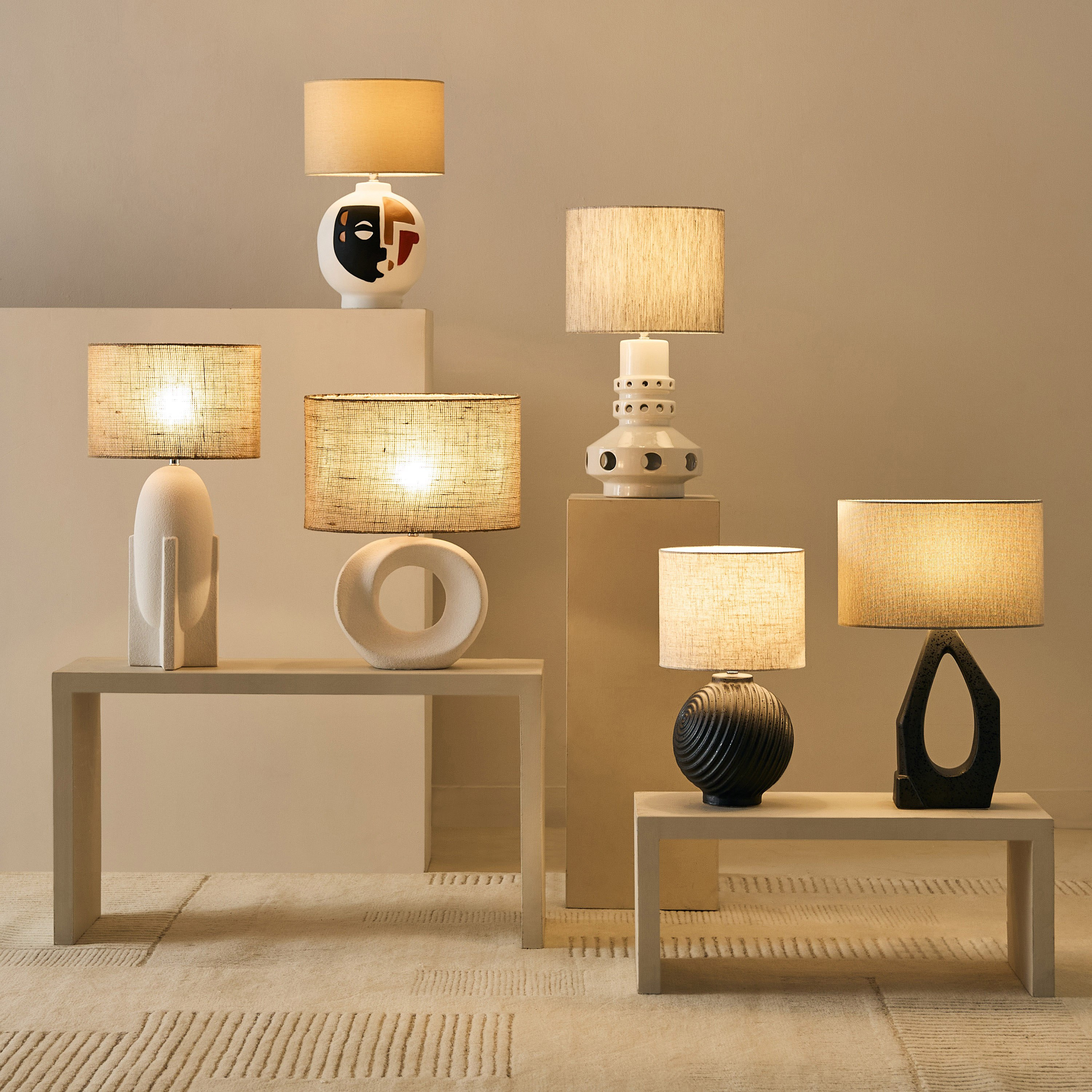 Zoe Spengler Ceramic Table Lamp with Linen Shade - 40x20x51 cm-hbxhomeware-hbxlivingroom-image-6