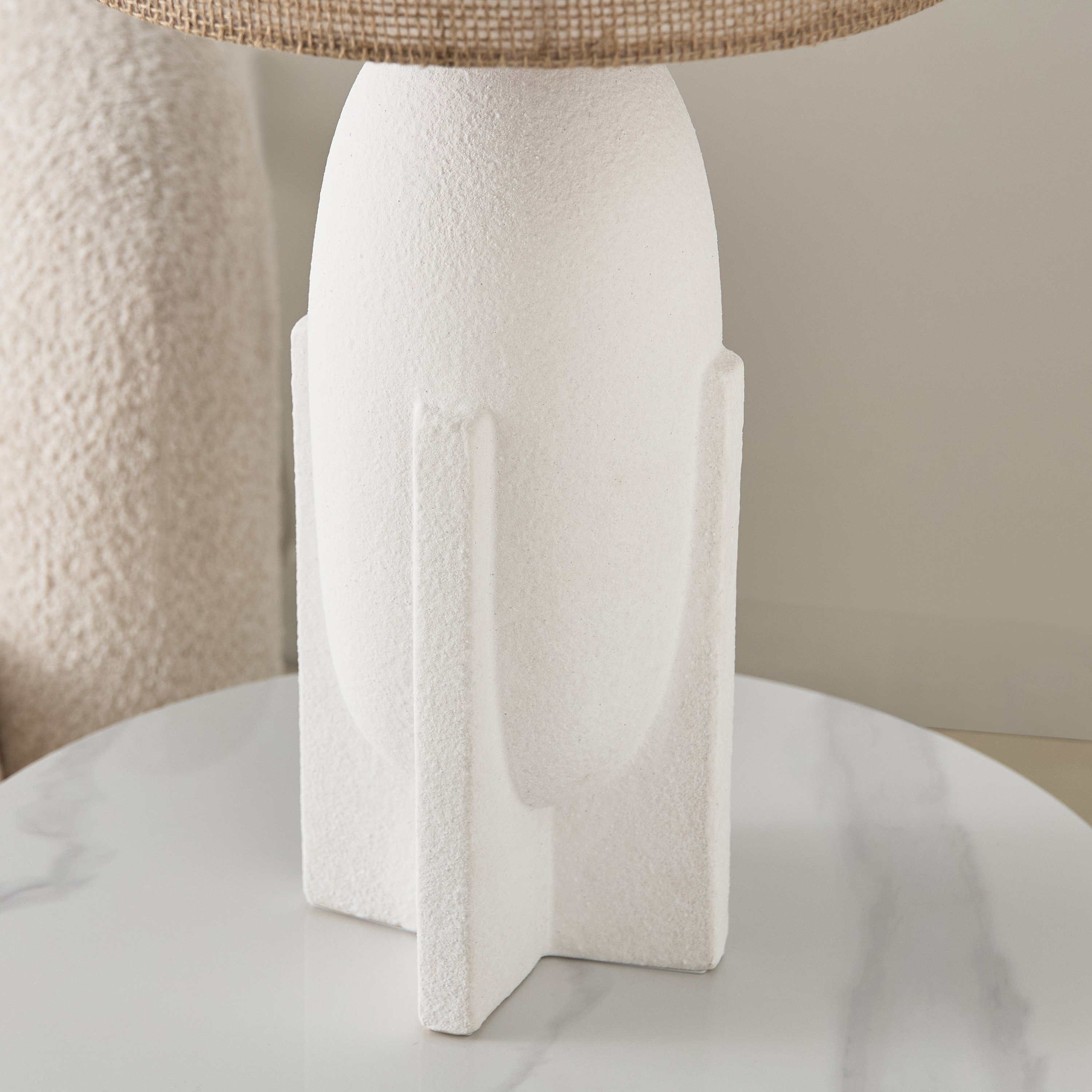 Zoe Iver Ceramic Table Lamp with Linen Shade - 32x32x61 cm-hbxbedroom-lighting-tablelamps-image-3