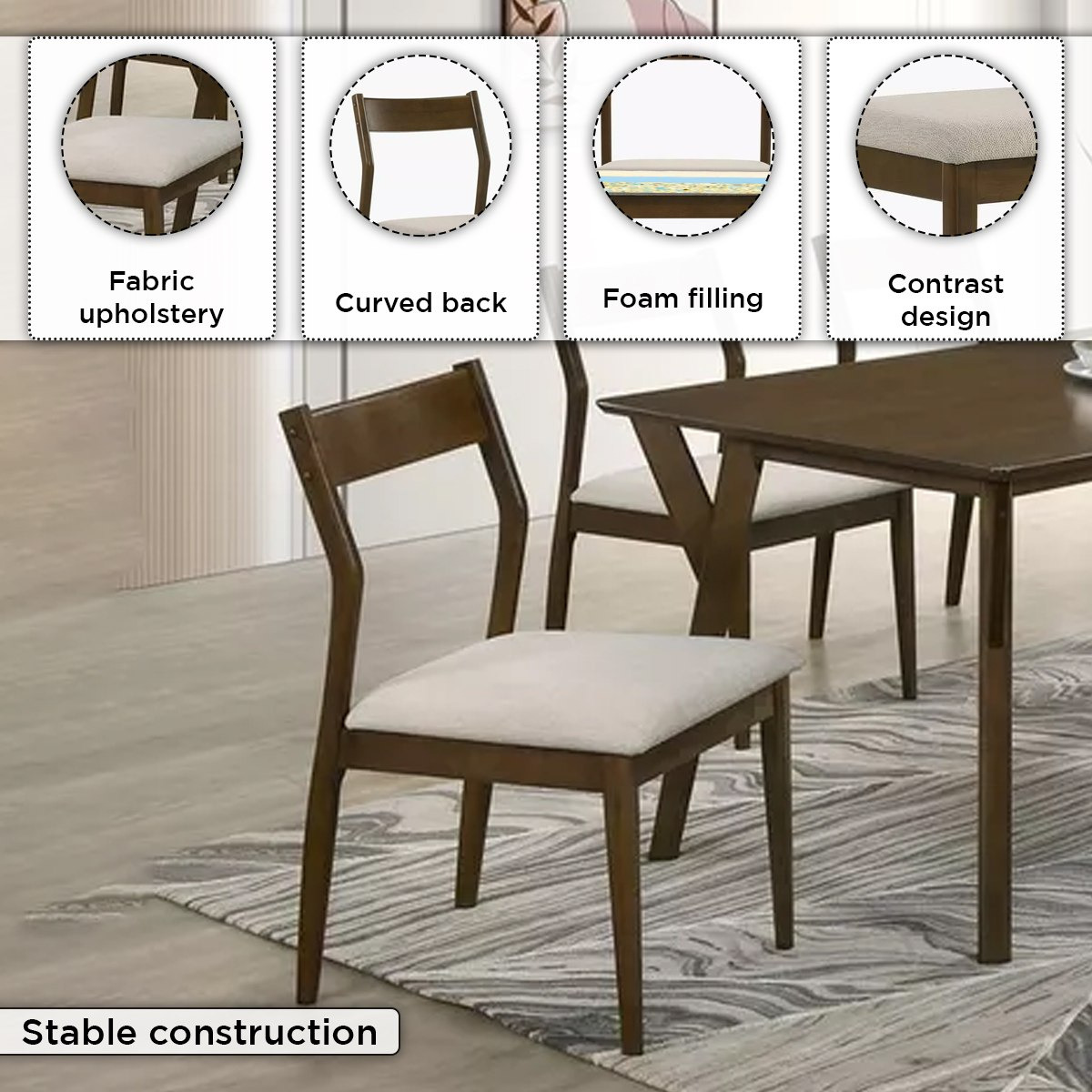 Ana 6-Seater Dining Table Set-hbxfurniture-diningtablesandsets-diningsets-sixseater-image-5