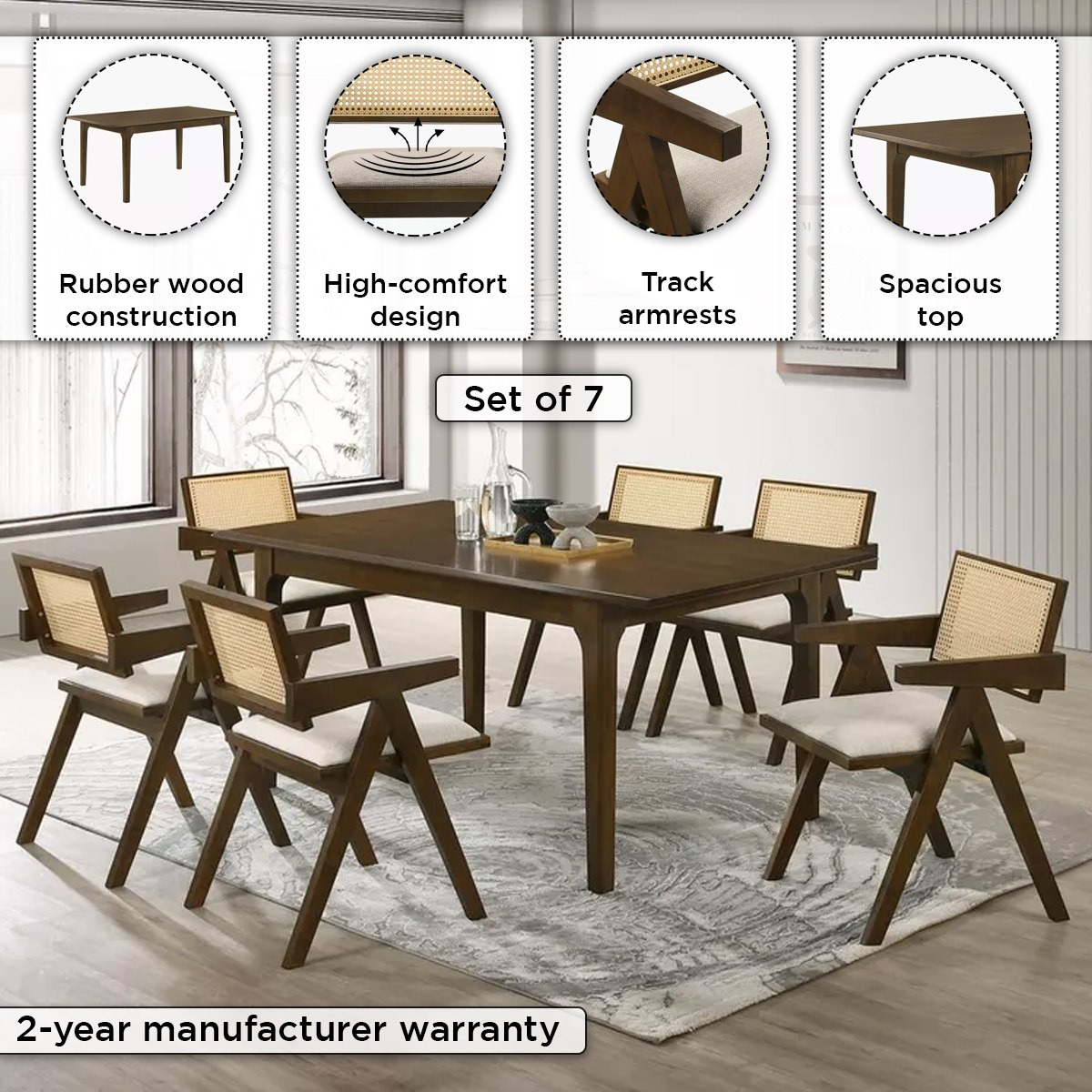 طقم طاولة سفرة 6 مقاعد من كاميلا-hbxfurniture-diningtablesandsets-diningsets-sixseater-image-4