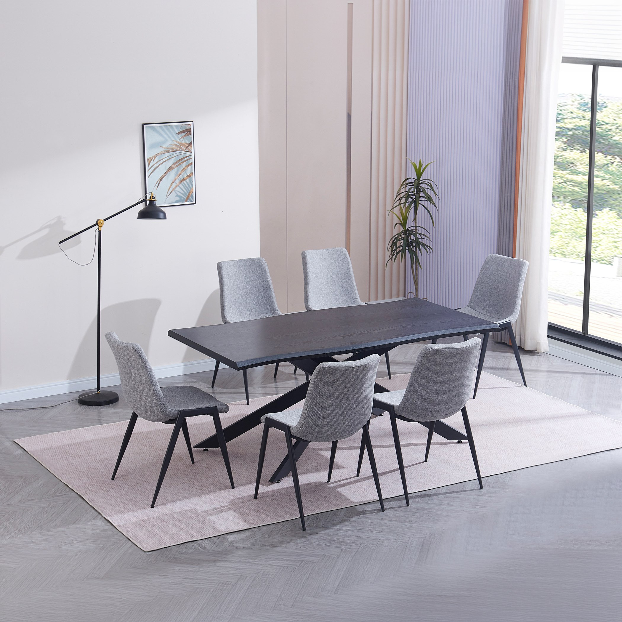 Anderson 6-Seater Dining Table Set-hbxfurniture-diningtablesandsets-diningsets-sixseater-image-1