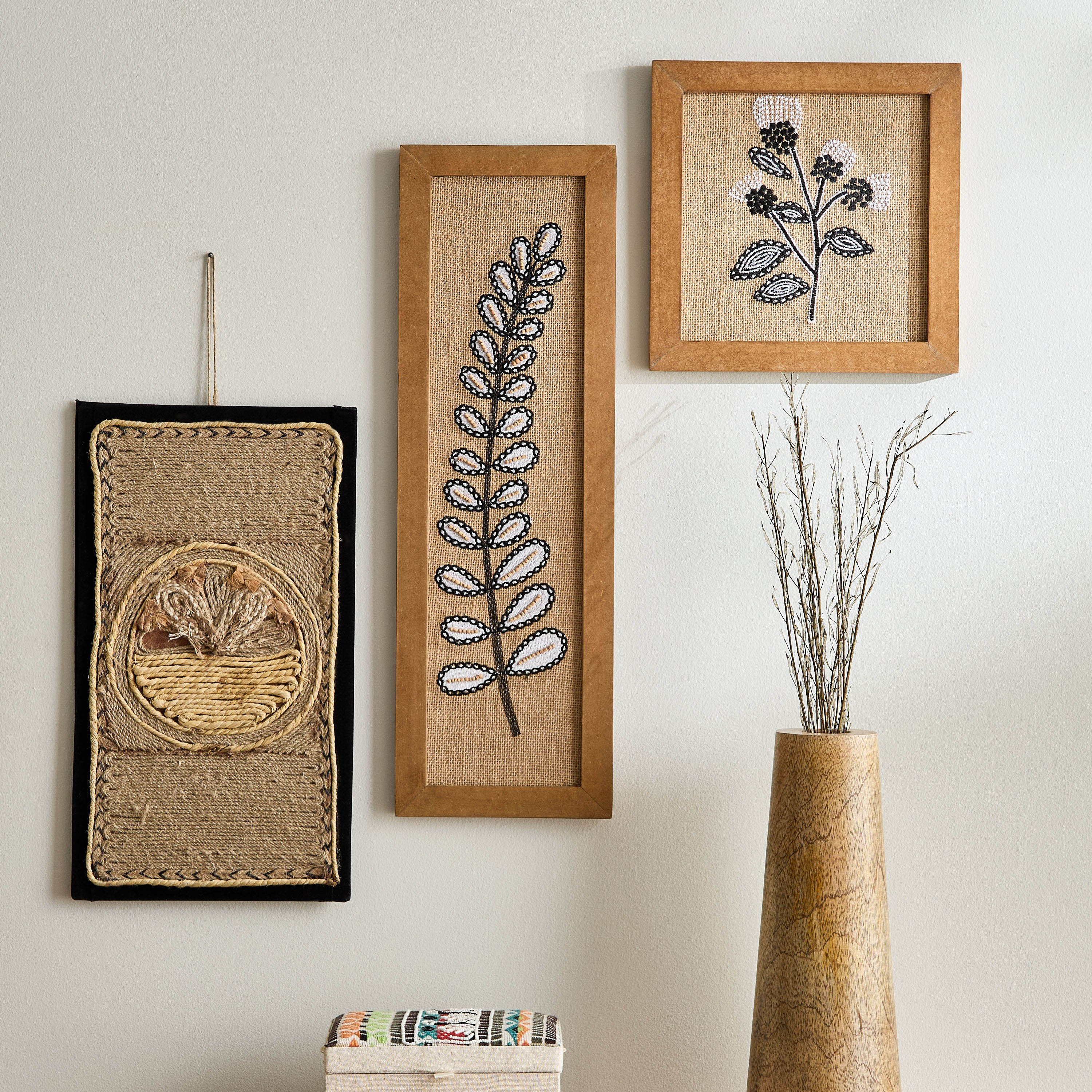 ديكور حائط من القماش والجوت من إنزو - 25x25x2 سم-hbxdiningroom-walldecor-wallart-image-4