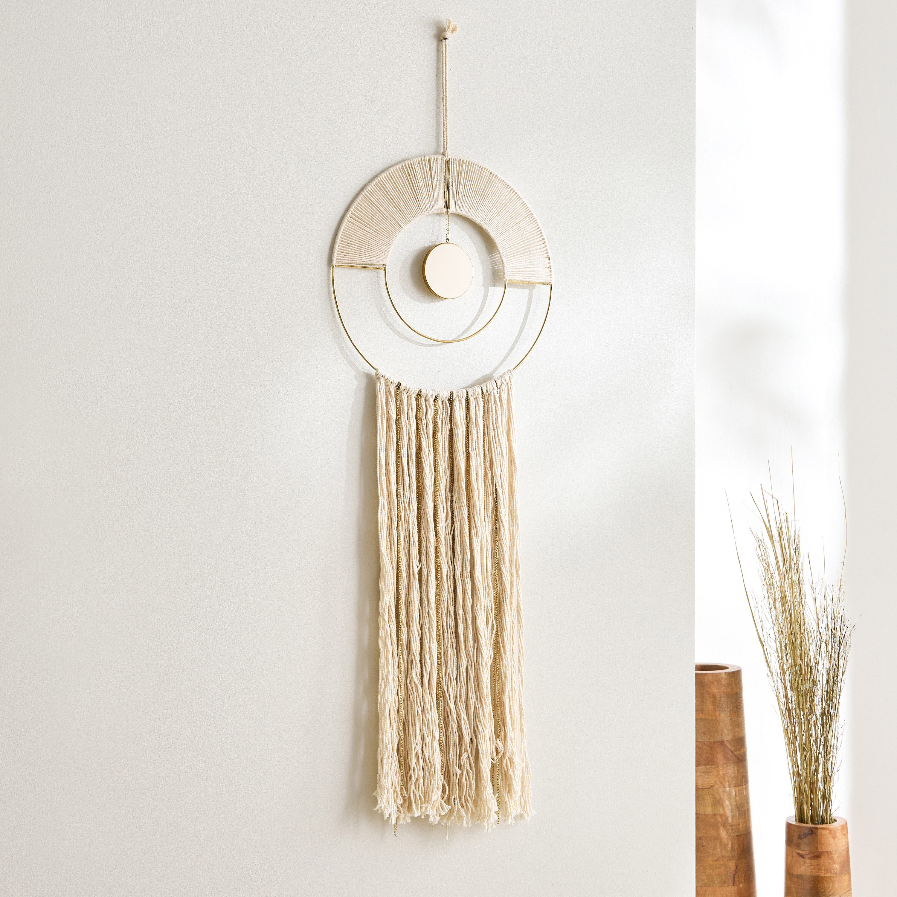 Enzo Cotton Cord with Chain Hanging Wall Decor - 30x83 cm-hbxdiningroom-walldecor-wallart-image-1