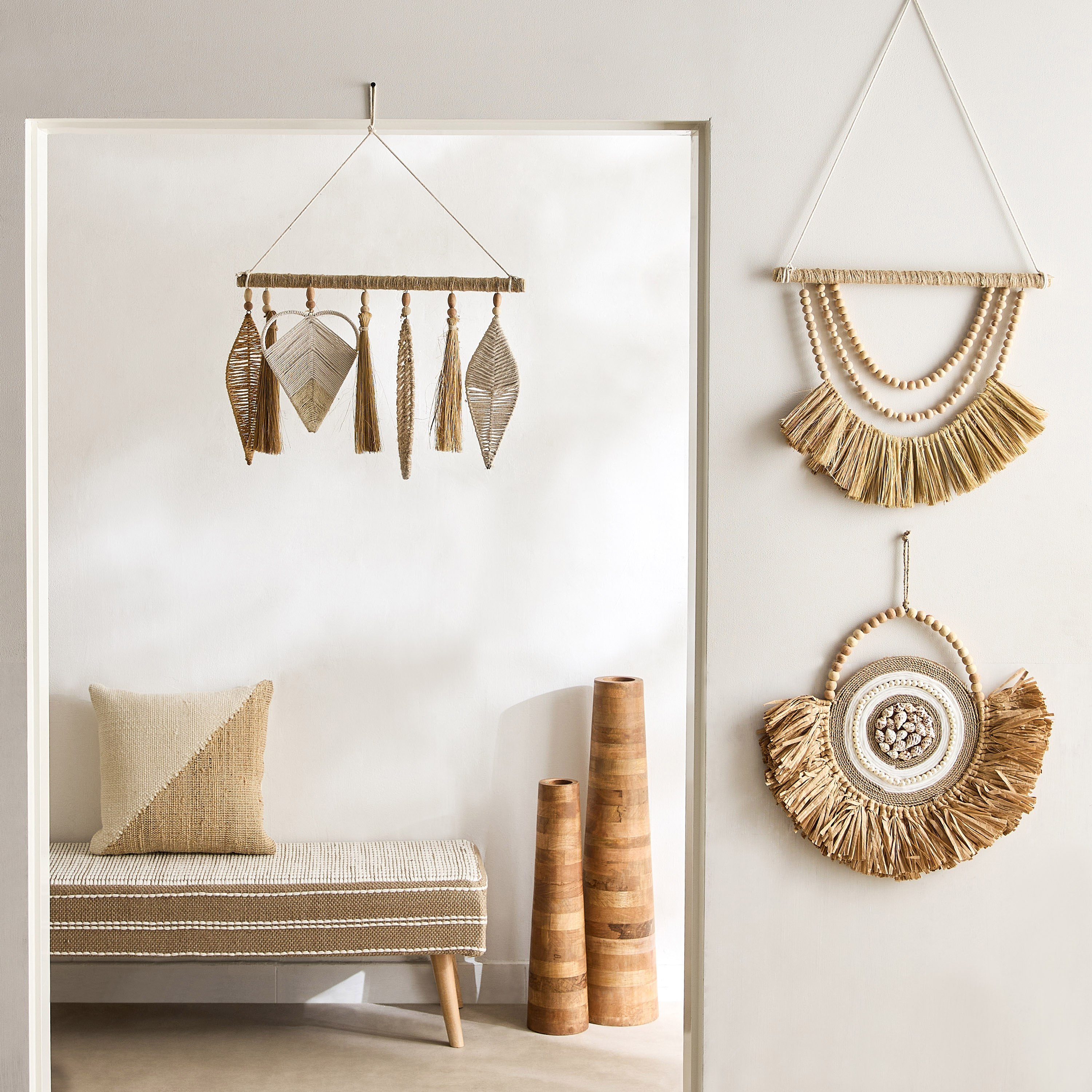 Enzo Cotton Cord with Chain Hanging Wall Decor - 30x83 cm-hbxdiningroom-walldecor-wallart-image-5