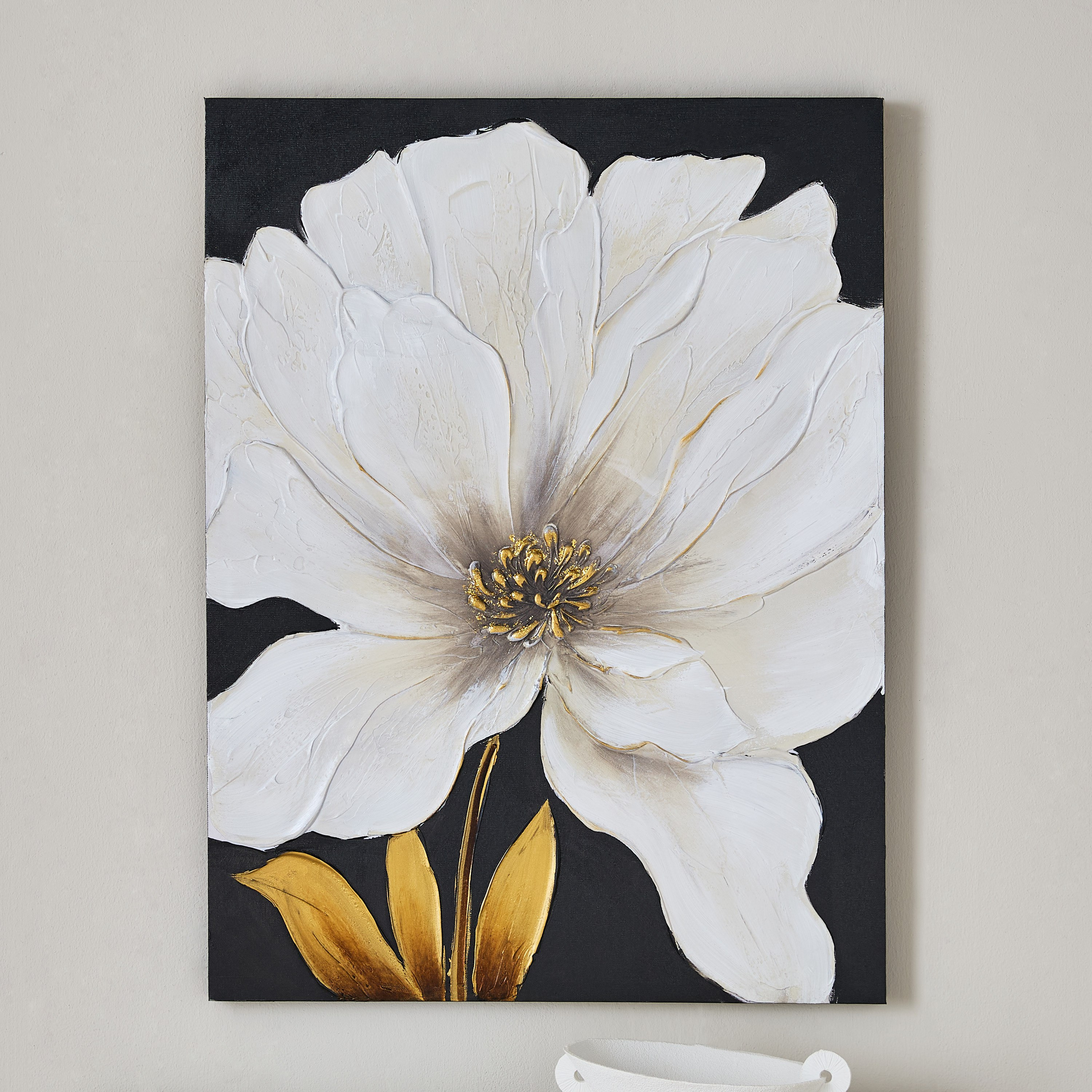 لوحة أزهار كانفاس خشبية مرسومة يدويًا مع أحجار من والمر - 60x3x80 سم-hbxhomeware-hbxdecorandfurnishings-image-2