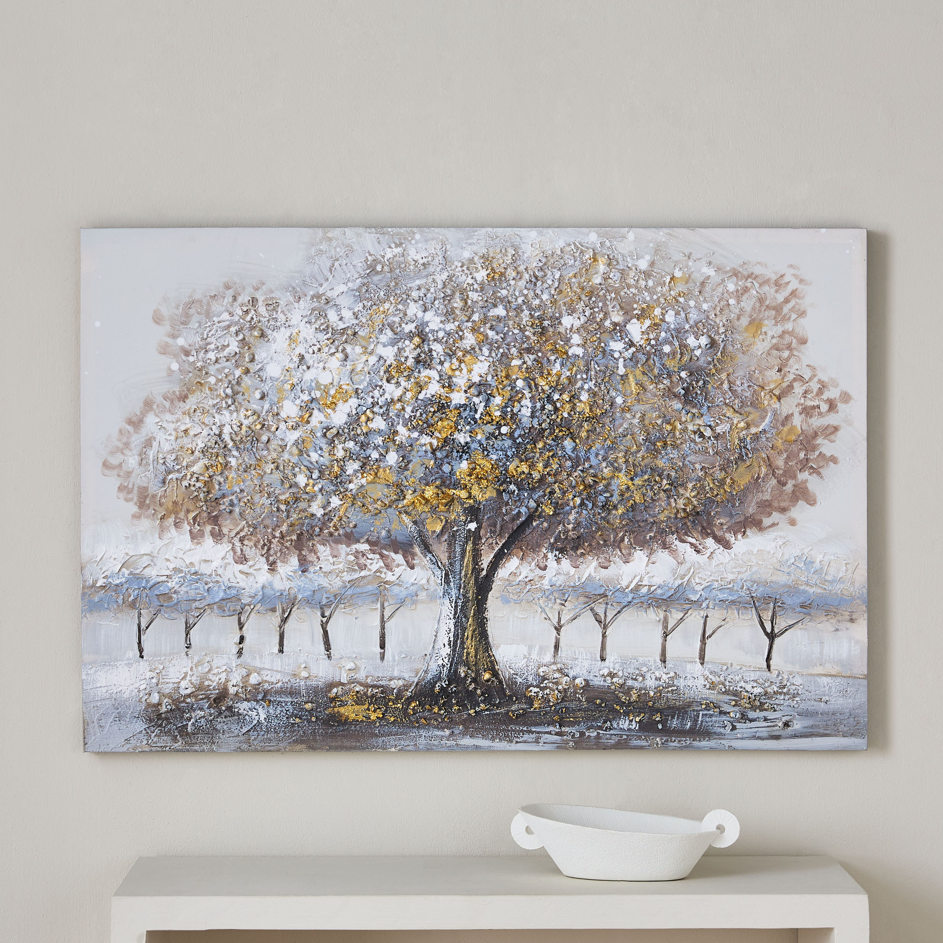 لوحة كانفاس خشبية مرسومة يدويًا مع أحجار من والمر - 90x3x60 سم-hbxhomeware-hbxdecorandfurnishings-image-2