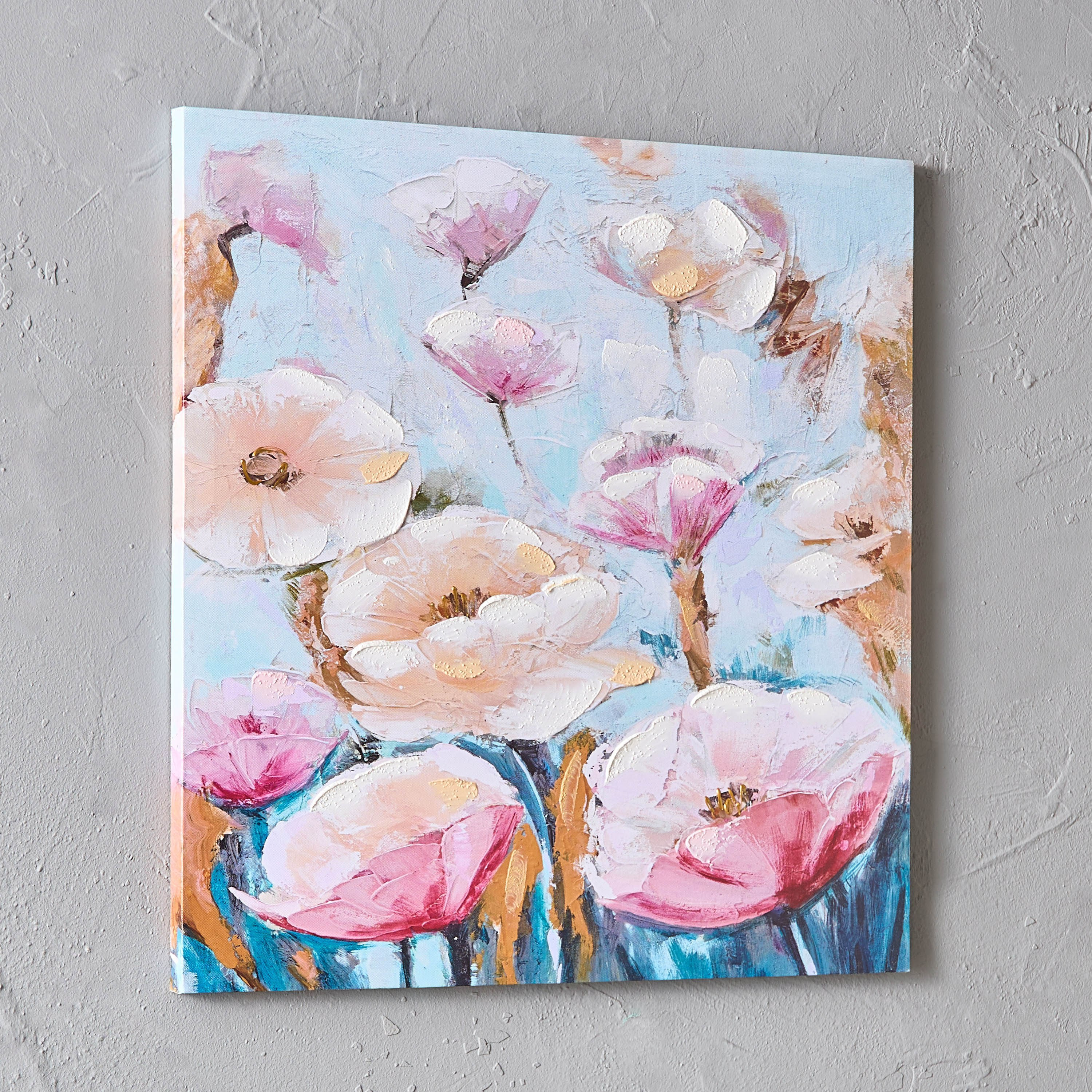 زينة حائط غير مؤطرة مرسومة يدويًا بطبعات زهور من وولمر- 60x2.5x60 سم-hbxhomeware-hbxdecorandfurnishings-image-1