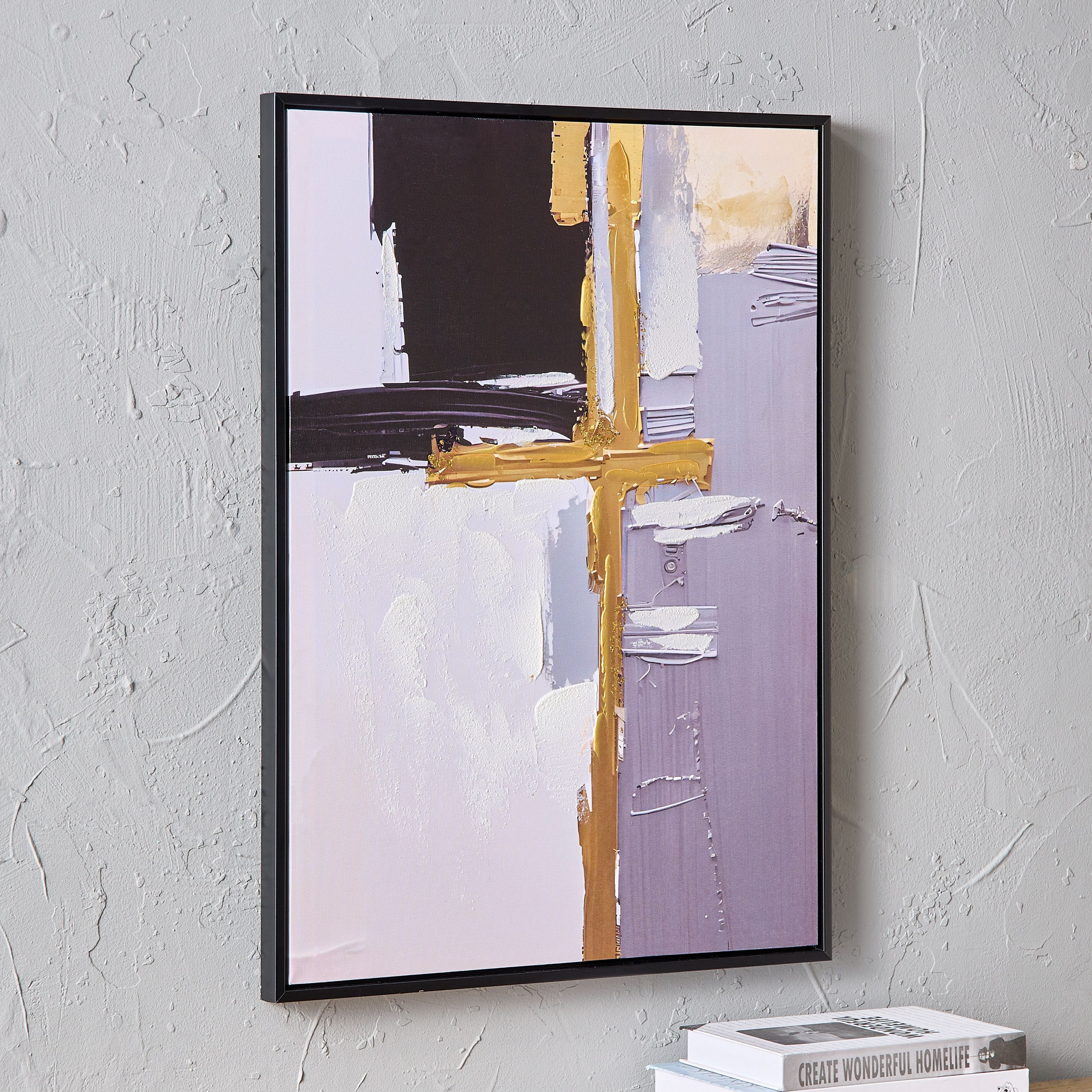 Walmer 40% Hand Painting Abstract Framed Wall Art - 52.5x2.8x72.5-hbxhomeware-hbxdecorandfurnishings-image-1