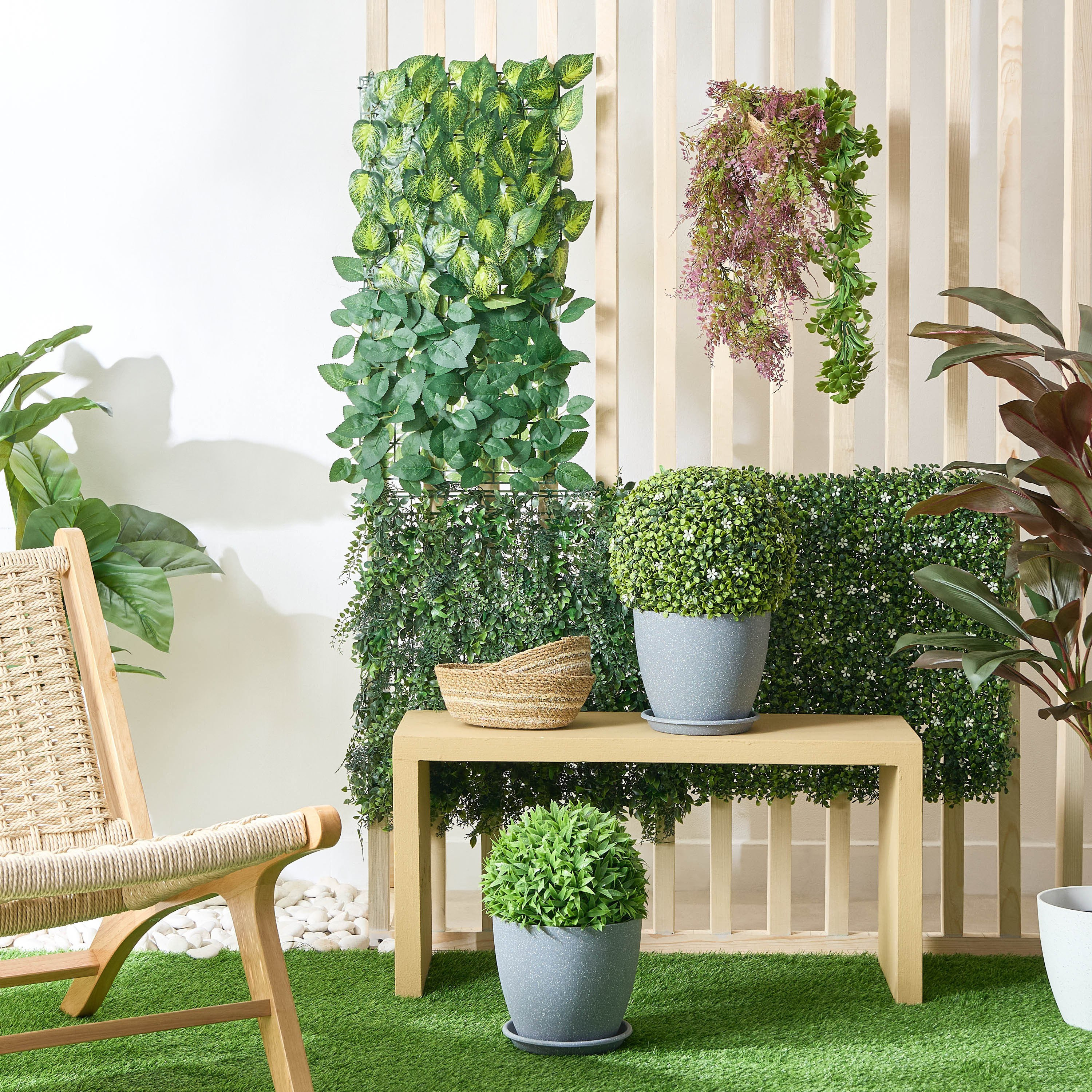 Delsa Artificial Hedge Mats Rose Leaf - 33x33 cm-hbxdecorandfurnishings-homeaccessories-artificialflowersandplants-image-4