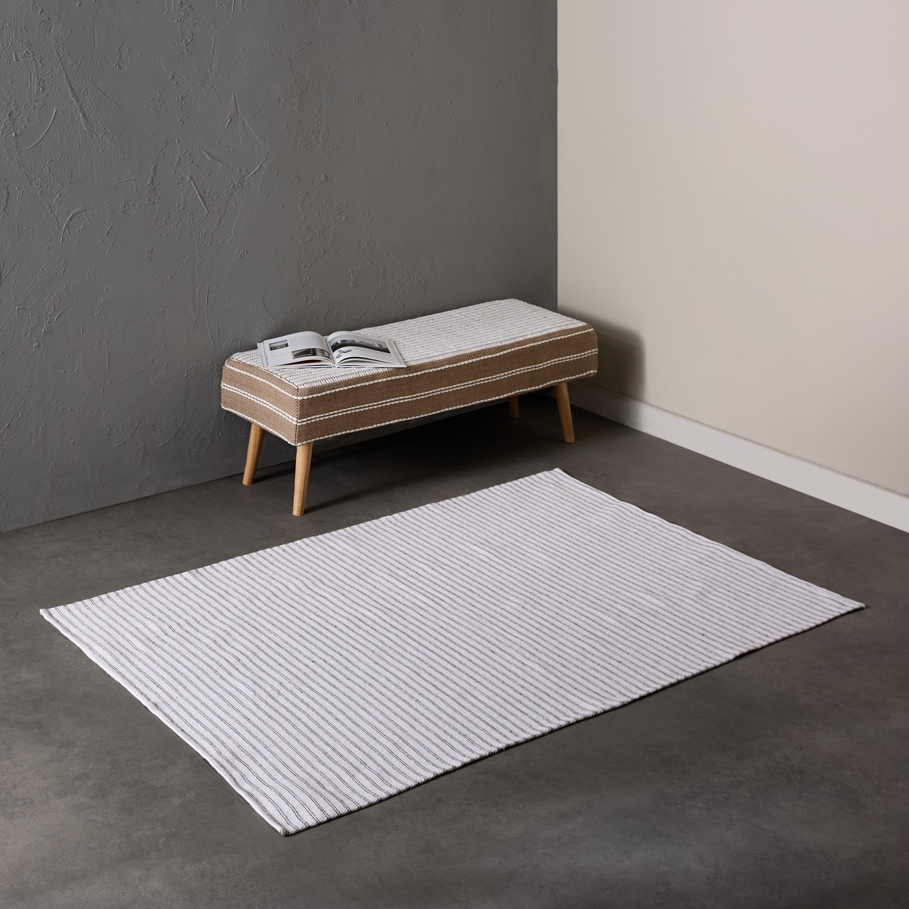 Allan Snow Recycled Cotton Dhurrie - 120x180 cm-hbxdecorandfurnishings-floorcoverings-rugs-image-1