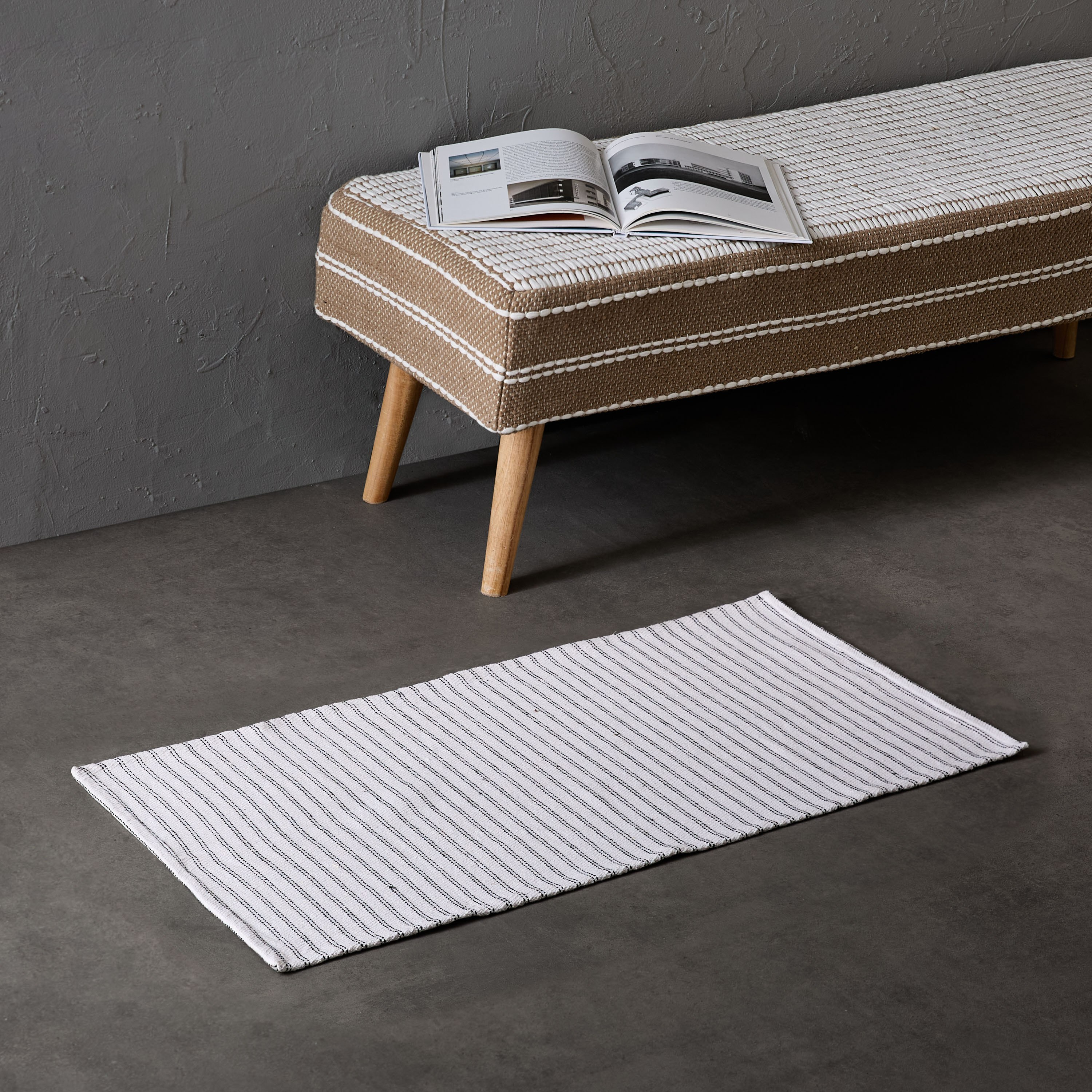 Allan Snow Recycled Cotton Dhurrie - 60x120 cm-hbxdecorandfurnishings-floorcoverings-rugs-image-1