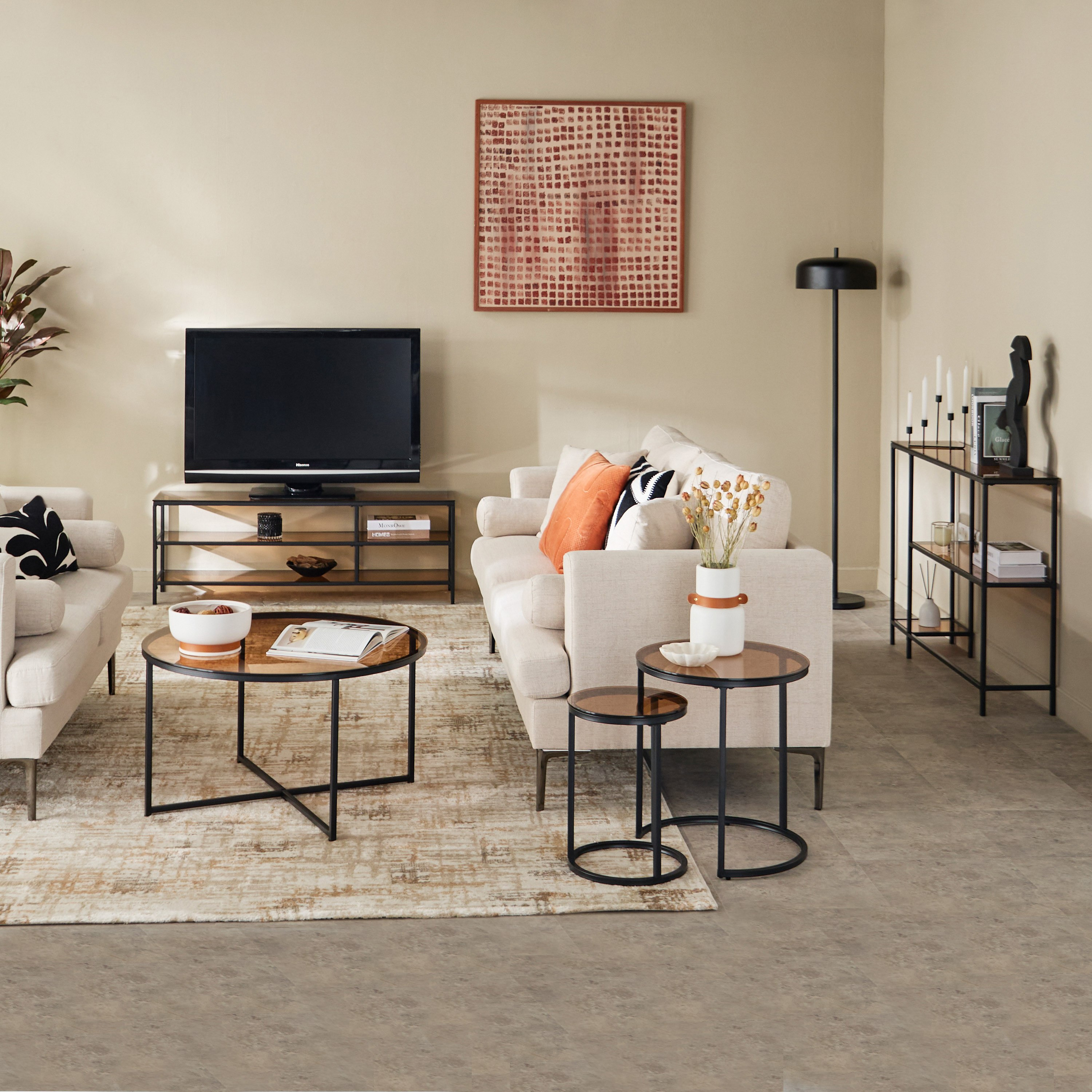 طقم طاولات متداخلة قطعتين بسطح زجاجي من آرك-hbxfurniture-livingroom-nestingtables-image-6