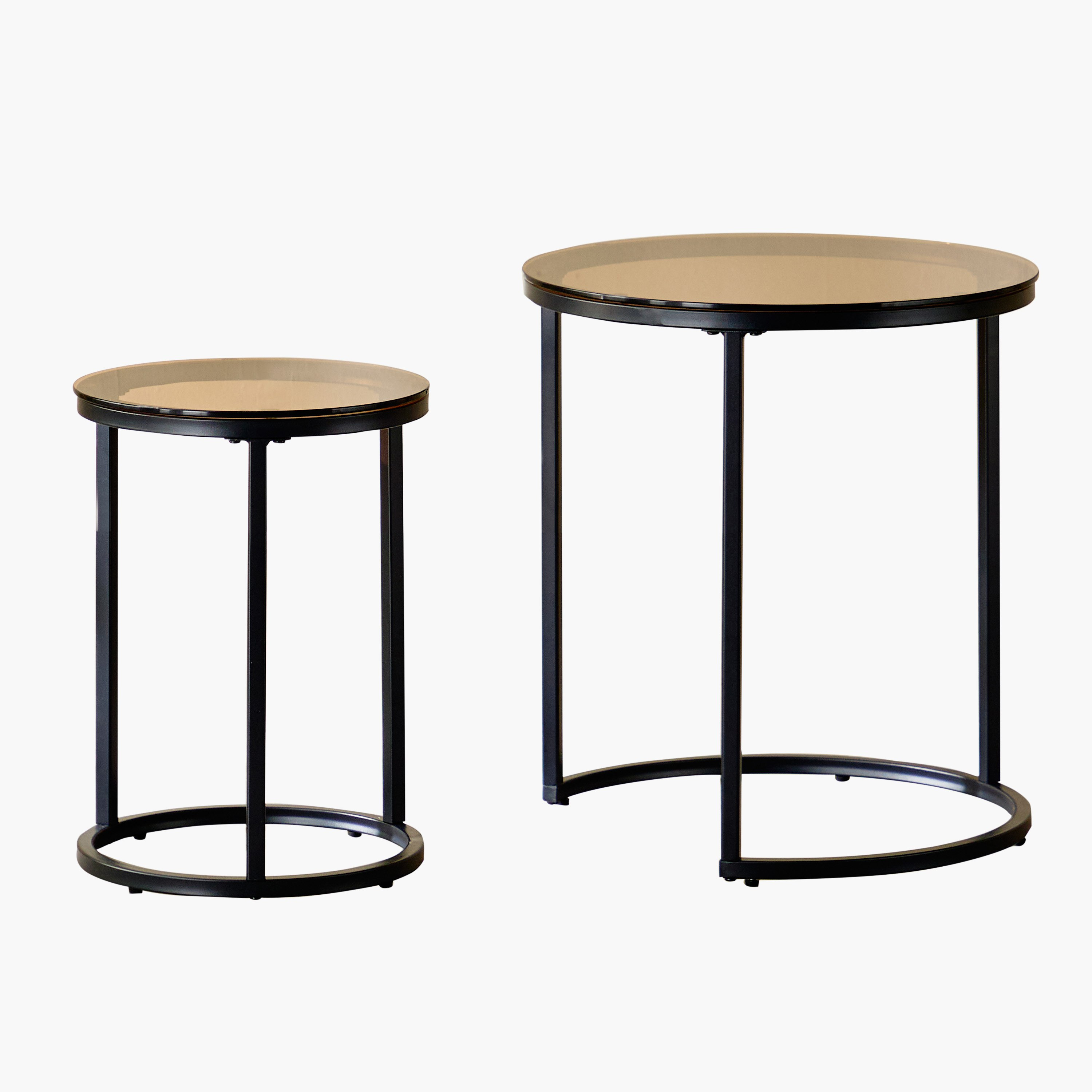 طقم طاولات متداخلة قطعتين بسطح زجاجي من آرك-hbxfurniture-livingroom-nestingtables-image-7