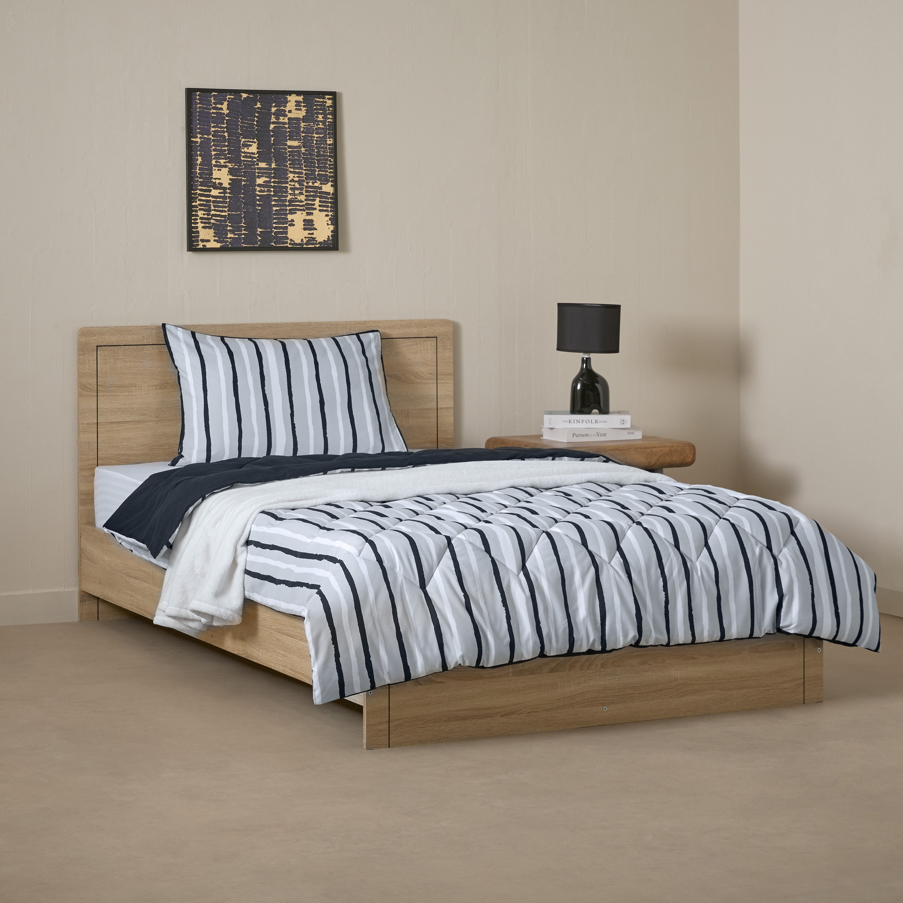طقم لحاف كينج مايكروفايبر قطعتين يستخدم على الوجهين أكا من مدريد - 160x220 سم-hbxhomeware-hbxbedroom-image-2